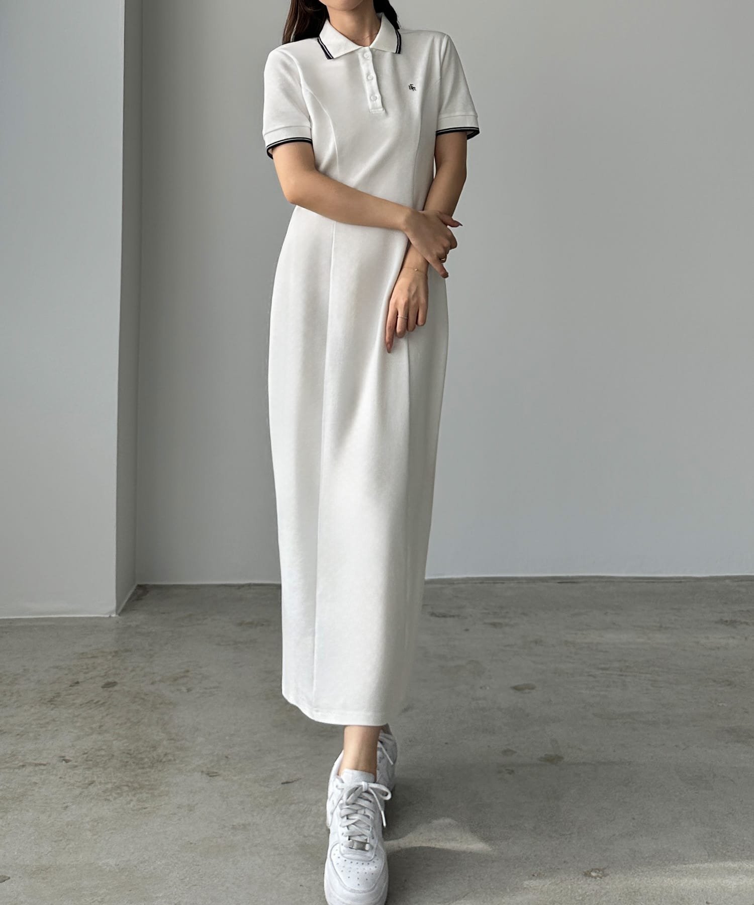 【ジュノア/JUNOAH】のLouere 【選べる】ポロワンピース(セミフレア/Iライン) インテリア・キッズ・メンズ・レディースファッション・服の通販 founy(ファニー) 　ファッション　Fashion　レディースファッション　Fashion for Women　ワンピース　Dresses　フレア　Flare, Flared　マーメイド　Mermaid, Fishtail Silhouette　Bホワイト|ID: prp329100004933741 ipo3291000000037031311