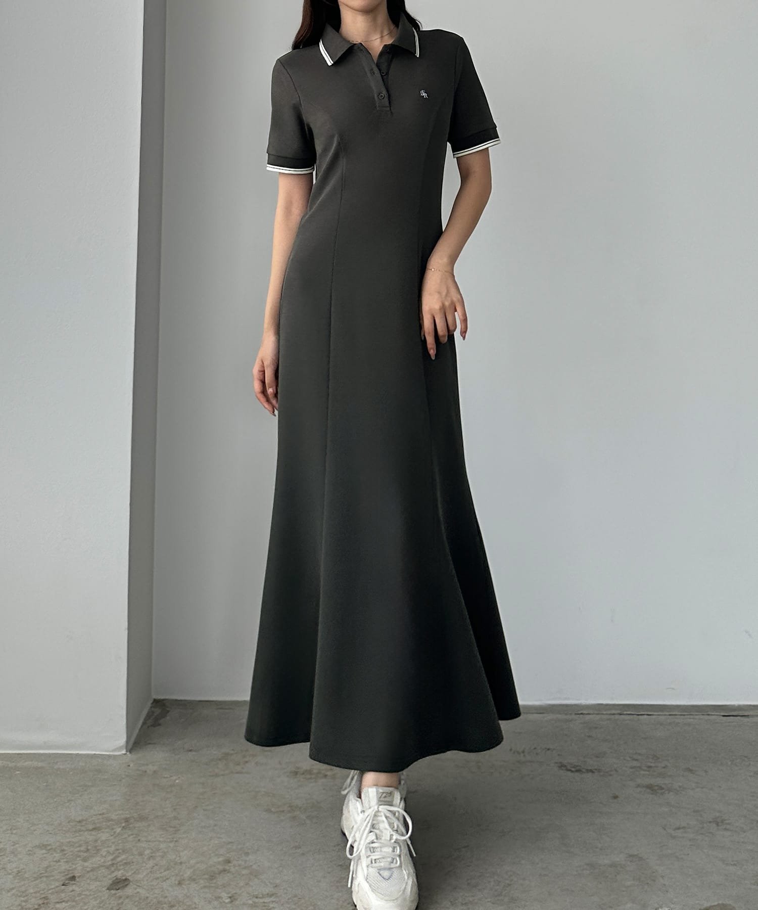 【ジュノア/JUNOAH】のLouere 【選べる】ポロワンピース(セミフレア/Iライン) インテリア・キッズ・メンズ・レディースファッション・服の通販 founy(ファニー) 　ファッション　Fashion　レディースファッション　Fashion for Women　ワンピース　Dresses　フレア　Flare, Flared　マーメイド　Mermaid, Fishtail Silhouette　Cチャコール|ID: prp329100004933741 ipo3291000000037031313