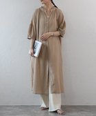 【リラクロ/relaclo】のmitis/綿麻ミックス 襟プリーツシャツワンピース ベージュ|ID: prp329100004933742 ipo3291000000037031319
