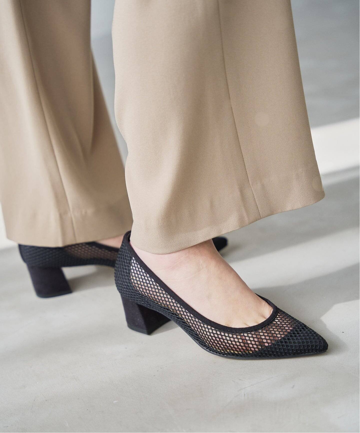 【ル タロン/Le Talon】の《追加》4.5cmポインテッドネットパンプス インテリア・キッズ・メンズ・レディースファッション・服の通販 founy(ファニー) 　ファッション　Fashion　レディースファッション　Fashion for Women　ソックス　Socks, Hosiery　トレンド　Trend, Trending Now　メッシュ　Mesh, Net Fabric　エレガント 上品　Elegant　人気　Popular, Best Seller　春　Spring　ブラック C|ID: prp329100004933791 ipo3291000000037031505
