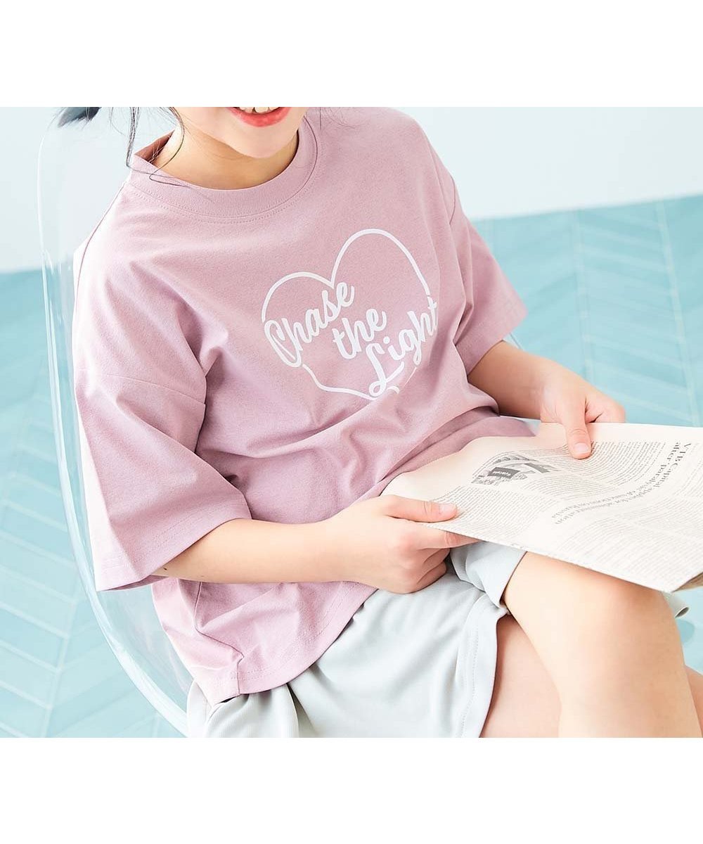 【デビロック/devirock / KIDS】の【イージーウォッシュ】防汚 デビラボ BIGシルエット プリント 半袖Tシャツ 26SS インテリア・キッズ・メンズ・レディースファッション・服の通販 founy(ファニー) 　ファッション　Fashion　キッズファッション　Fashion for Kids　ストレッチ　Stretch, Stretchy Fabric　トレンド　Trend, Trending Now　なめらか　Smooth, Silky Texture　フレア　Flare, Flared　プリント　Print, Printed Pattern　ベーシック　Basic, Essential　半袖　Short Sleeve, Half Sleeve　おすすめ　Recommended / Our Picks　夏　Summer　2026年　2026　005-ハート-くすみピンク|ID: prp329100004933806 ipo3291000000037031571