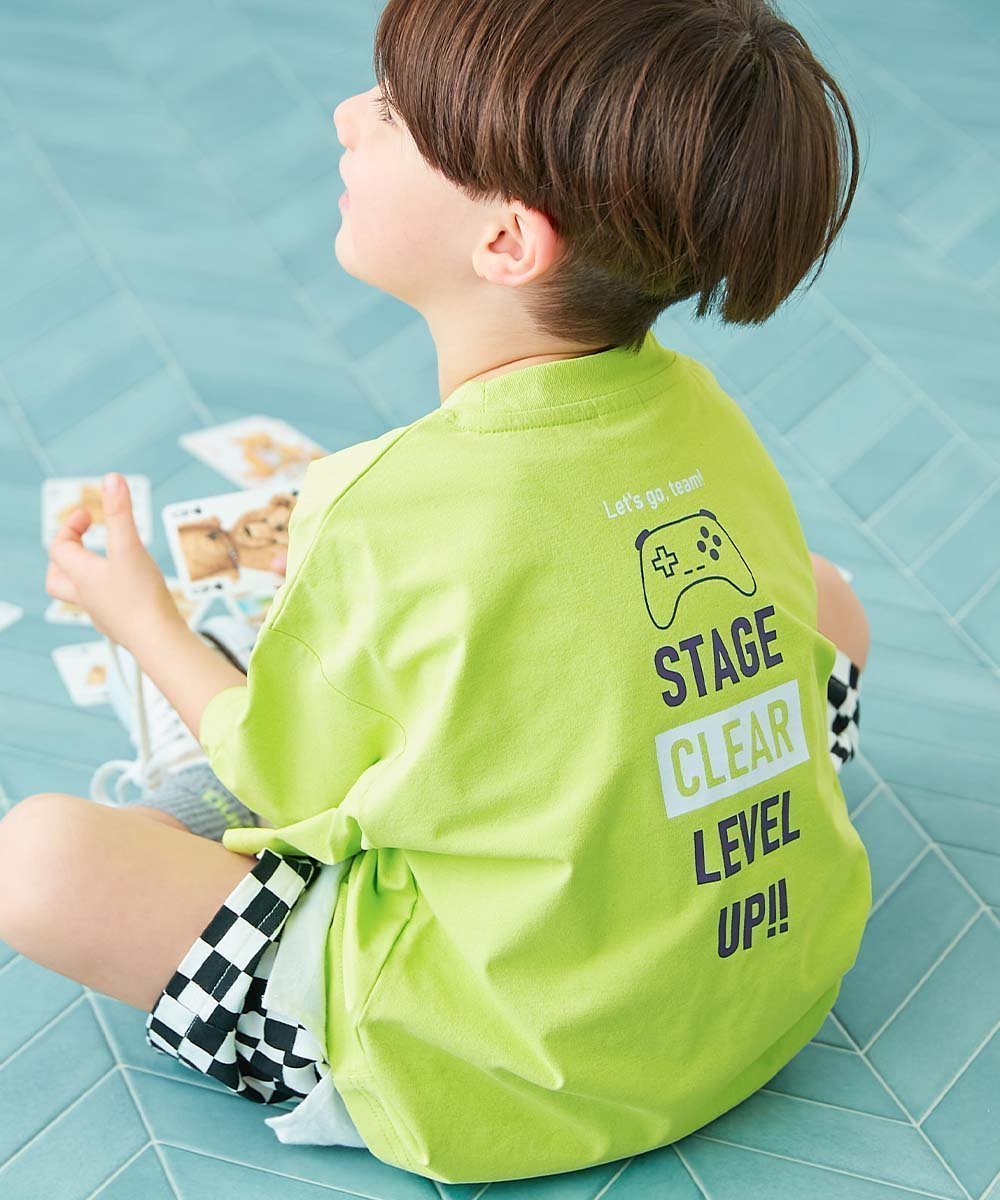 【デビロック/devirock / KIDS】の【イージーウォッシュ】防汚 デビラボ BIGシルエット プリント 半袖Tシャツ 26SS インテリア・キッズ・メンズ・レディースファッション・服の通販 founy(ファニー) 　ファッション　Fashion　キッズファッション　Fashion for Kids　ストレッチ　Stretch, Stretchy Fabric　トレンド　Trend, Trending Now　なめらか　Smooth, Silky Texture　フレア　Flare, Flared　プリント　Print, Printed Pattern　ベーシック　Basic, Essential　半袖　Short Sleeve, Half Sleeve　おすすめ　Recommended / Our Picks　夏　Summer　2026年　2026　008-ゲーム-LYグリーン|ID: prp329100004933806 ipo3291000000037031574