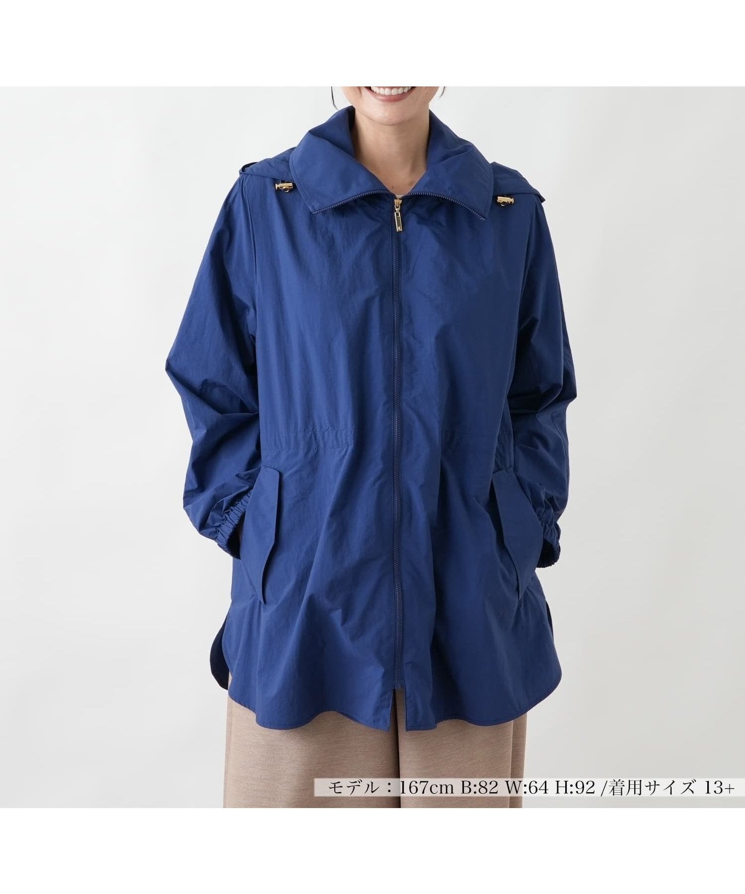 【レリアンプラスハウス/Leilian PLUS HOUSE】の【店舗人気】【はっ水】コート【Rich 1-mile】 インテリア・キッズ・メンズ・レディースファッション・服の通販 founy(ファニー) 　ファッション　Fashion　レディースファッション　Fashion for Women　アウター　Coat / Outerwear Collection　コート・ロングコート・ピーコート　Long Coats, Peacoats & More　ショール　Shawl, Wrap　ドローストリング　Drawstring, Pull Cord　ポケット　Pocket, Pocket Detail　人気　Popular, Best Seller　夏　Summer　旅行　Travel　軽量　Lightweight, Ultra Light　ブルー系|ID: prp329100004933817 ipo3291000000037031611