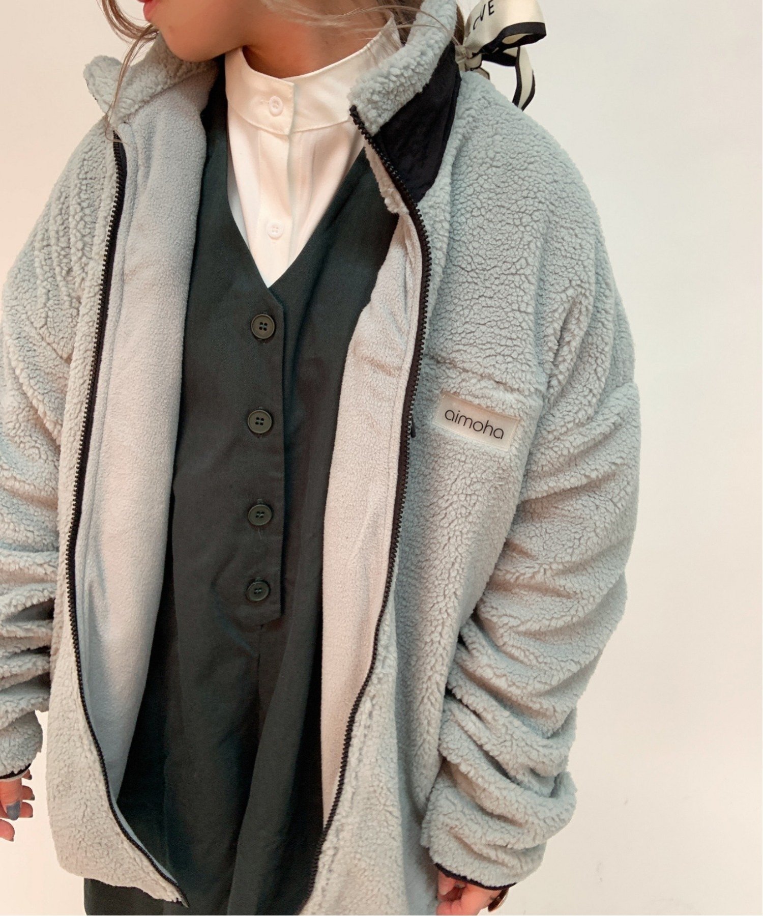 【アイモハ/aimoha】のaimoha - select -/ユニセックスボアジャケット インテリア・キッズ・メンズ・レディースファッション・服の通販 founy(ファニー) 　ファッション　Fashion　レディースファッション　Fashion for Women　アウター　Coat / Outerwear Collection　レディースジャケット・軽アウター　Jackets　シンプル　Simple, Minimal　ジャケット　Jacket, Outerwear　ヒョウ　Leopard, Animal Print　人気　Popular, Best Seller　ビジネス 仕事 通勤　Business / Work / Commuting　ブルーグレー|ID: prp329100004933818 ipo3291000000037031621