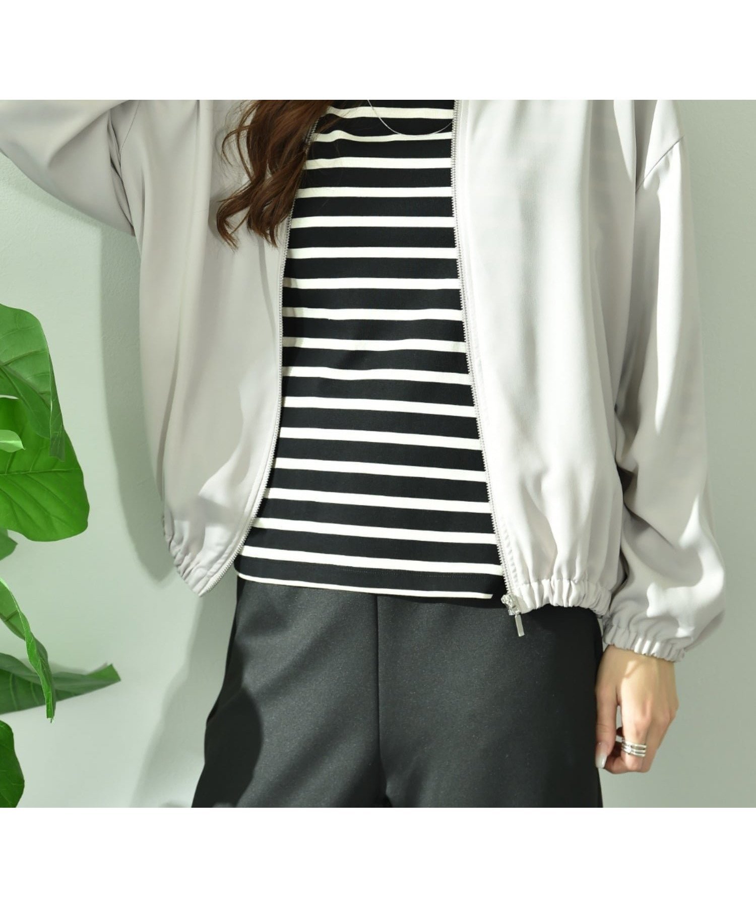 【インタープラネット/INTERPLANET】の【UV/撥水】ダブルクロスZIPブルゾン インテリア・キッズ・メンズ・レディースファッション・服の通販 founy(ファニー) 　ファッション　Fashion　レディースファッション　Fashion for Women　アウター　Coat / Outerwear Collection　ブルゾンジャケット・スポーティアウター　Blouson Jackets　洗える　Machine Washable　シンプル　Simple, Minimal　ダブル　Double, Double-Breasted　トレンド　Trend, Trending Now　定番　Standard, Basic Item　人気　Popular, Best Seller　ブルゾン　Blouson, Bomber Jacket　ベーシック　Basic, Essential　羽織　Haori, Light Jacket　エレガント 上品　Elegant　ビジネス 仕事 通勤　Business / Work / Commuting　ライトグレー|ID: prp329100004933819 ipo3291000000037031627