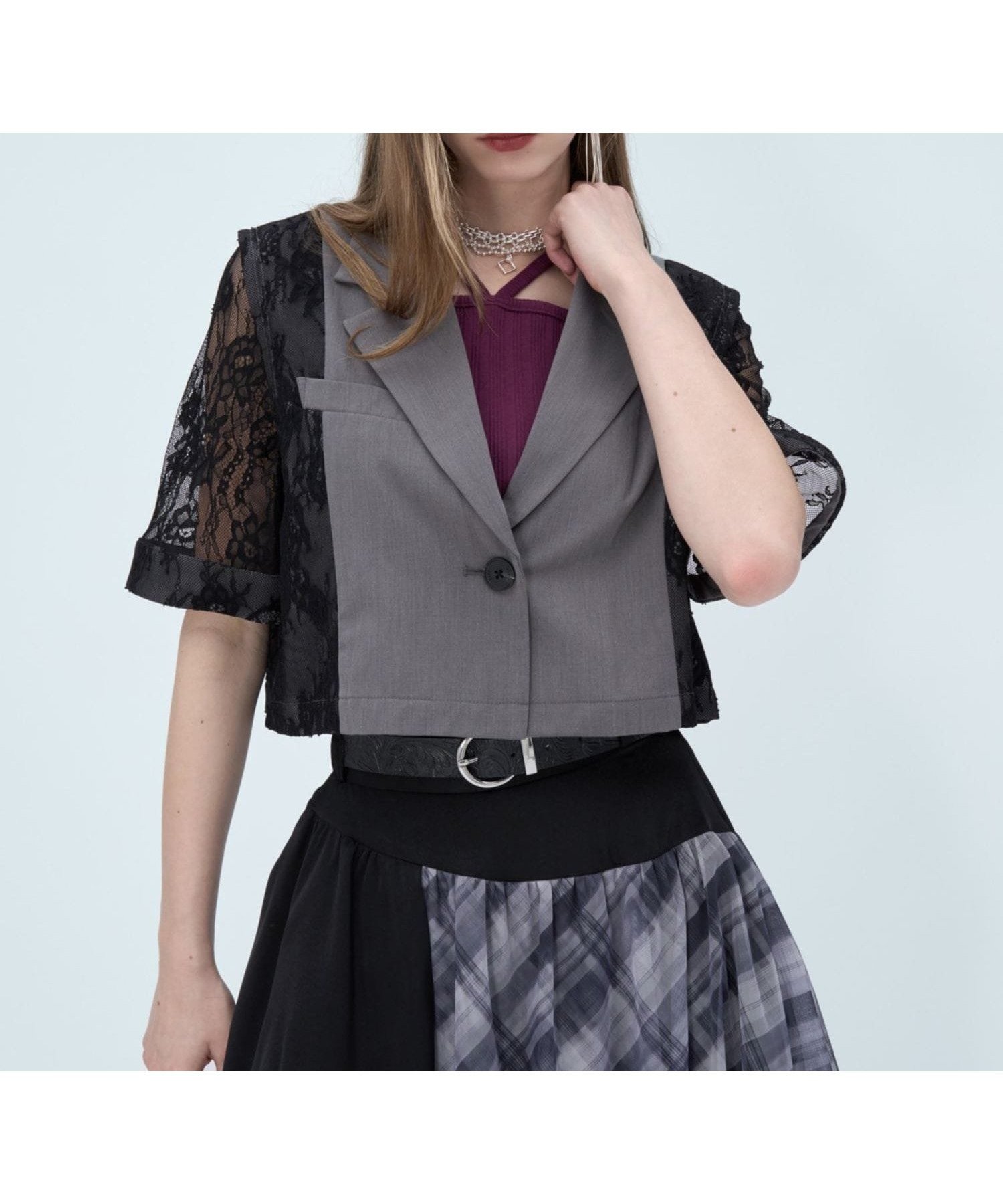 【ハレ/HARE】のレースキリカエジャケット インテリア・キッズ・メンズ・レディースファッション・服の通販 founy(ファニー) 　ファッション　Fashion　レディースファッション　Fashion for Women　アウター　Coat / Outerwear Collection　レディースジャケット・軽アウター　Jackets　インナー　Innerwear　ウェーブ　Wavy Pattern　厚底　Platform Shoes　ショート　Short, Short Length　ジャケット　Jacket, Outerwear　ストレート　Straight, Straight Cut　スニーカー　Sneakers, Trainers　スラックス　Slacks, Dress Pants　センター　Center, Center Line　ダウン　Down, Puffer　ティアードスカート　Tiered Skirt, Flounced Skirt　デコルテ　Décolleté, Neckline　バランス　Balance, Style Balance　フレア　Flare, Flared　ボトム　Bottoms, Lower Wear　半袖　Short Sleeve, Half Sleeve　リラックス　Relax, Relaxed Fit　レース　Lace, Lace Fabric　ワイド　Wide, Wide Fit　おすすめ　Recommended / Our Picks　夏　Summer　エレガント 上品　Elegant　グレー15|ID: prp329100004933824 ipo3291000000037031650