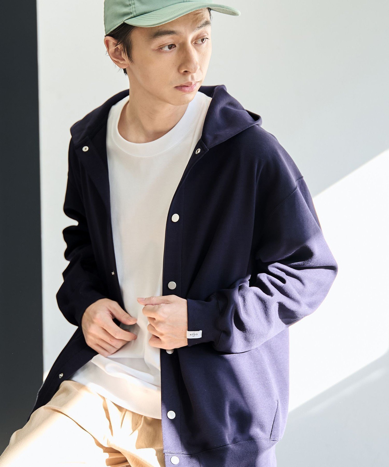 【コーエン/COEN】のクリーンプラススウェットスナップボタンパーカー【防汚(食品汚れ),UVカット】 インテリア・キッズ・メンズ・レディースファッション・服の通販 founy(ファニー) 　ファッション　Fashion　レディースファッション　Fashion for Women　トップス・カットソー　Cut & Sew Tops　レディースパーカー・カジュアルフーディー　Casual Hoodies & Sweatshirts　スウェット・クルーネックトップス　Sweatshirts & Crewnecks / Relaxed Fit Sweat Tops　春　Spring　シンプル　Simple, Minimal　ジップ　Zip, Zipper　スウェット / スエット　Sweatshirt, Sweatwear　セットアップ　Set-Up, Coordinated Outfit　パーカー　Hoodie, Parka　フロント　Front, Front Design　ベーシック　Basic, Essential　NAVY|ID: prp329100004933839 ipo3291000000037031706