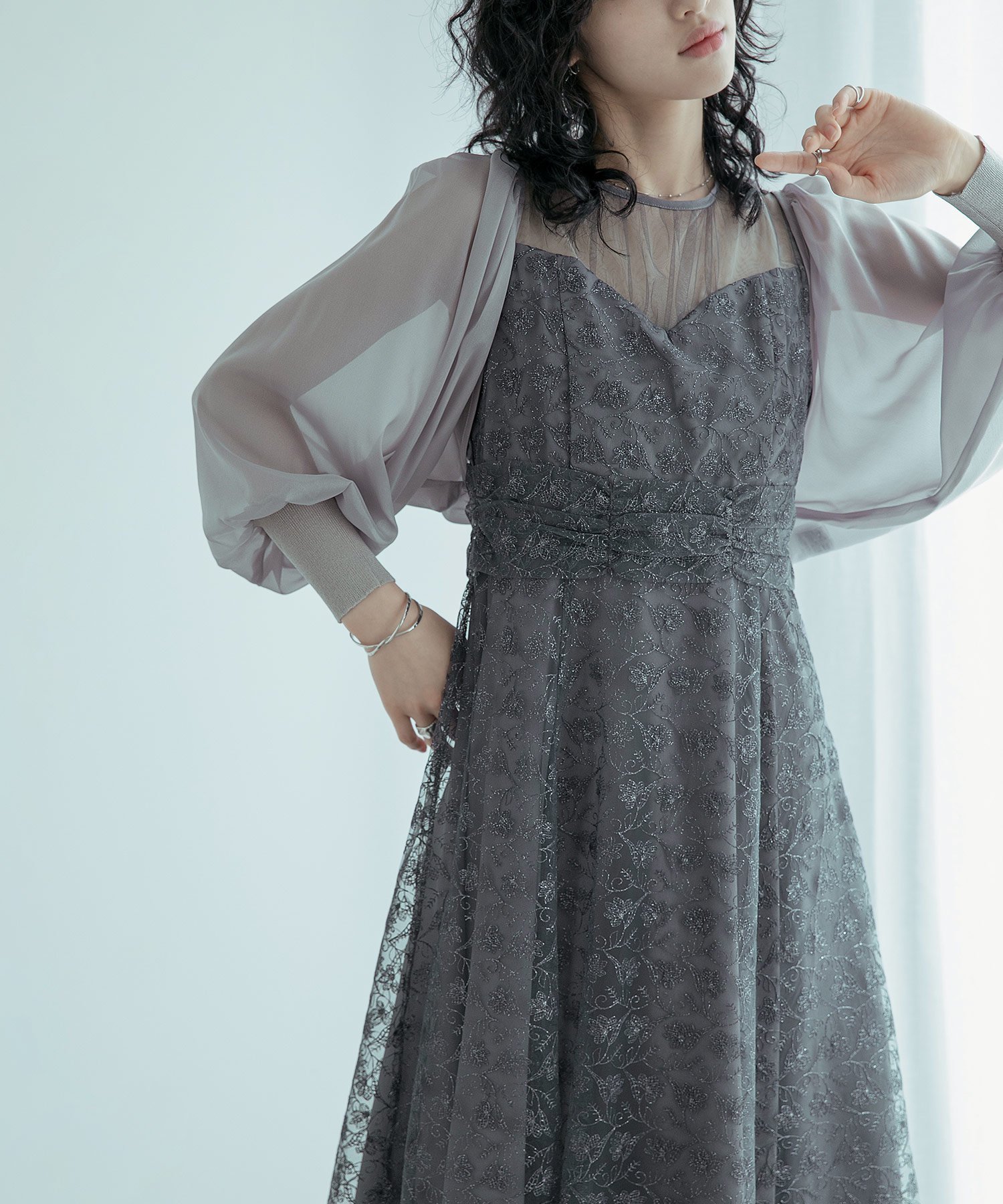 【ビーフラット/bflat】のドルマンスリーブシアーパーティーボレロ インテリア・キッズ・メンズ・レディースファッション・服の通販 founy(ファニー) 　ファッション　Fashion　レディースファッション　Fashion for Women　アウター　Coat / Outerwear Collection　ボレロ・ショート丈ジャケット / ドレス羽織りに　Boleros & Short Jackets　おすすめ　Recommended / Our Picks　ショート　Short, Short Length　ドレス　Dress, One-Piece　エレガント 上品　Elegant　二次会　After Party　披露宴　Wedding Reception　結婚式　Wedding　グレー|ID: prp329100004933840 ipo3291000000037031708