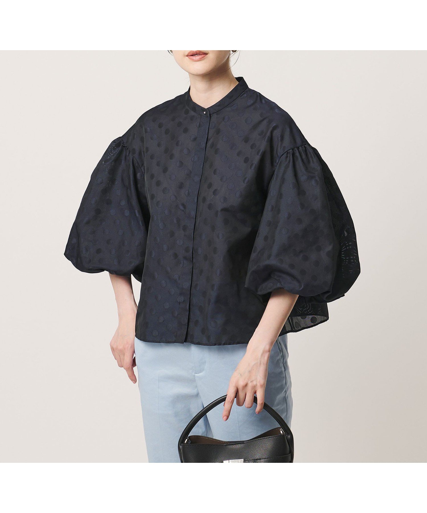 【ユナイテッドアローズ/UNITED ARROWS】のシアー ドット パフ ブラウス -ウォッシャブル- インテリア・キッズ・メンズ・レディースファッション・服の通販 founy(ファニー) 　ファッション　Fashion　レディースファッション　Fashion for Women　トップス・カットソー　Cut & Sew Tops　シャツ・ブラウス・オフィスカジュアル　Elegant Blouses & Button-Ups　ウォッシャブル　Machine Washable　カットソー　Cut and Sewn Top　コンパクト　Compact, Small Size　シアー　Sheer, See-Through　スリーブ　Sleeve, Long Sleeve / Short Sleeve　ドット　Polka Dot, Dot Pattern　ノースリーブ　Sleeveless, No-Sleeve　バランス　Balance, Style Balance　フロント　Front, Front Design　ブライト　Bright, Shiny　ワイド　Wide, Wide Fit　おすすめ　Recommended / Our Picks　エレガント 上品　Elegant　NAVY|ID: prp329100004933845 ipo3291000000037031728