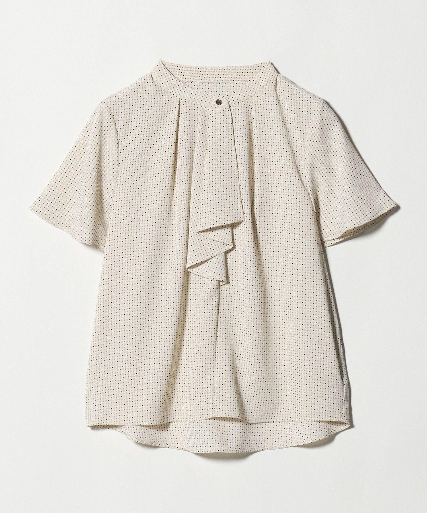 【ユナイテッドアローズ/UNITED ARROWS】のフロントラッフル ショートスリーブブラウス A DAY IN THE LIFE インテリア・キッズ・メンズ・レディースファッション・服の通販 founy(ファニー) 　ファッション　Fashion　レディースファッション　Fashion for Women　トップス・カットソー　Cut & Sew Tops　シャツ・ブラウス・オフィスカジュアル　Elegant Blouses & Button-Ups　インナー　Innerwear　オケージョン　Occasion Wear　洗える　Machine Washable　サテン　Satin, Glossy Fabric　ジャケット　Jacket, Outerwear　ストライプ　Stripe, Striped Pattern　スリーブ　Sleeve, Long Sleeve / Short Sleeve　とろみ　Fluid, Flowy Fabric　トレンド　Trend, Trending Now　バランス　Balance, Style Balance　フレア　Flare, Flared　半袖　Short Sleeve, Half Sleeve　メタル　Metal, Metal Parts　ラッフル　Ruffle, Frill　アウトレット　Outlet / Clearance　エレガント 上品　Elegant　セレモニー　Ceremony　ビジネス 仕事 通勤　Business / Work / Commuting　その他1|ID: prp329100004933848 ipo3291000000037031741