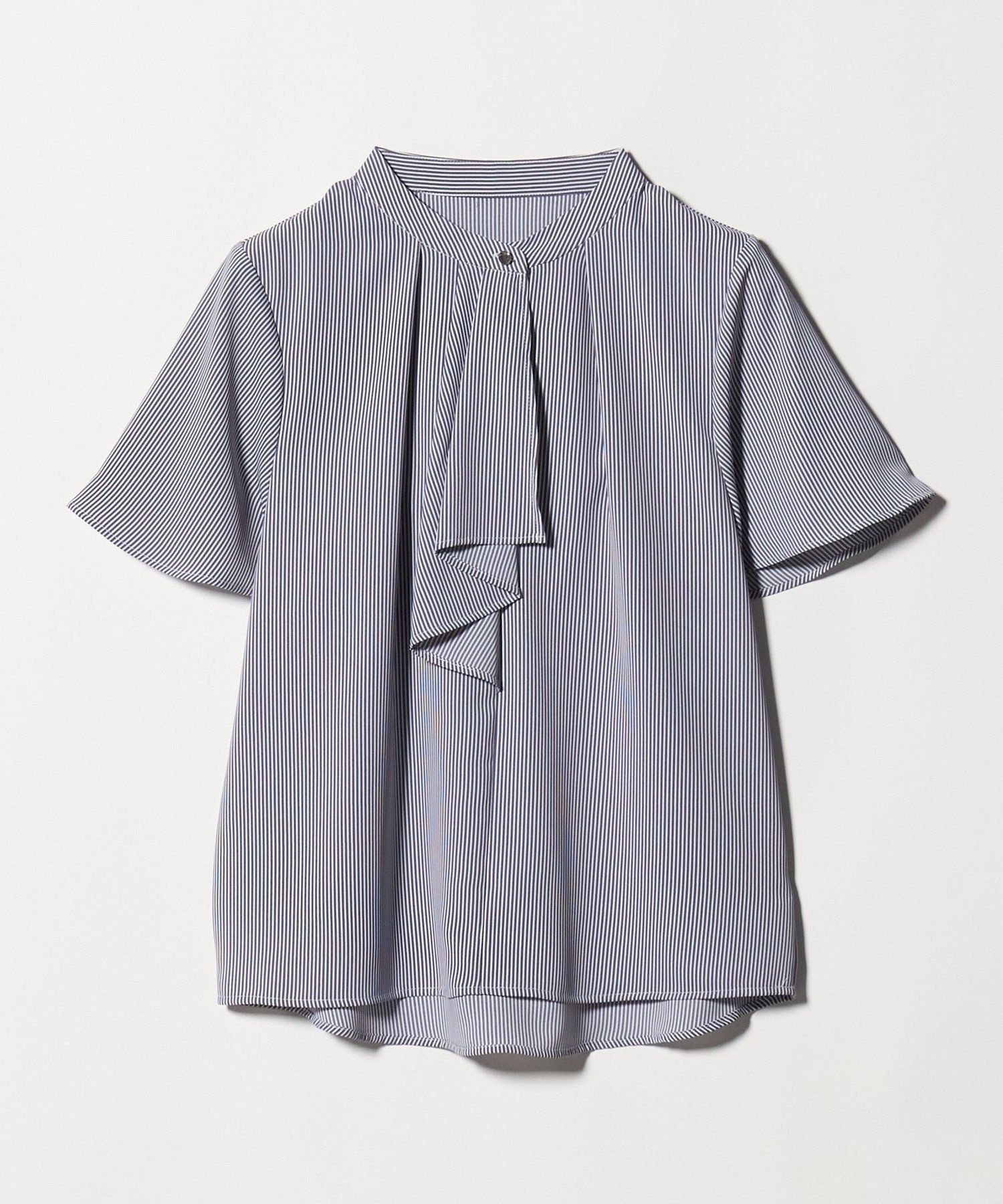 【ユナイテッドアローズ/UNITED ARROWS】のフロントラッフル ショートスリーブブラウス A DAY IN THE LIFE インテリア・キッズ・メンズ・レディースファッション・服の通販 founy(ファニー) 　ファッション　Fashion　レディースファッション　Fashion for Women　トップス・カットソー　Cut & Sew Tops　シャツ・ブラウス・オフィスカジュアル　Elegant Blouses & Button-Ups　インナー　Innerwear　オケージョン　Occasion Wear　洗える　Machine Washable　サテン　Satin, Glossy Fabric　ジャケット　Jacket, Outerwear　ストライプ　Stripe, Striped Pattern　スリーブ　Sleeve, Long Sleeve / Short Sleeve　とろみ　Fluid, Flowy Fabric　トレンド　Trend, Trending Now　バランス　Balance, Style Balance　フレア　Flare, Flared　半袖　Short Sleeve, Half Sleeve　メタル　Metal, Metal Parts　ラッフル　Ruffle, Frill　アウトレット　Outlet / Clearance　エレガント 上品　Elegant　セレモニー　Ceremony　ビジネス 仕事 通勤　Business / Work / Commuting　その他2|ID: prp329100004933848 ipo3291000000037031742