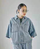 【レプシィム ローリーズファーム/LEPSIM LOWRYS FARM】のデニムBIGショートシャツ/SS 人気、トレンドファッション・服の通販 founy(ファニー) ファッション Fashion レディースファッション Fashion for Women トップス・カットソー Cut & Sew Tops シャツ・ブラウス・オフィスカジュアル Elegant Blouses & Button-Ups おすすめ Recommended / Our Picks インナー Innerwear ショート Short, Short Length デニム Denim, Jeans Material トレンド Trend, Trending Now レース Lace, Lace Fabric ワイド Wide, Wide Fit 夏 Summer thumbnail ケミカルブルー84|ID: prp329100004933854 ipo3291000000037031770