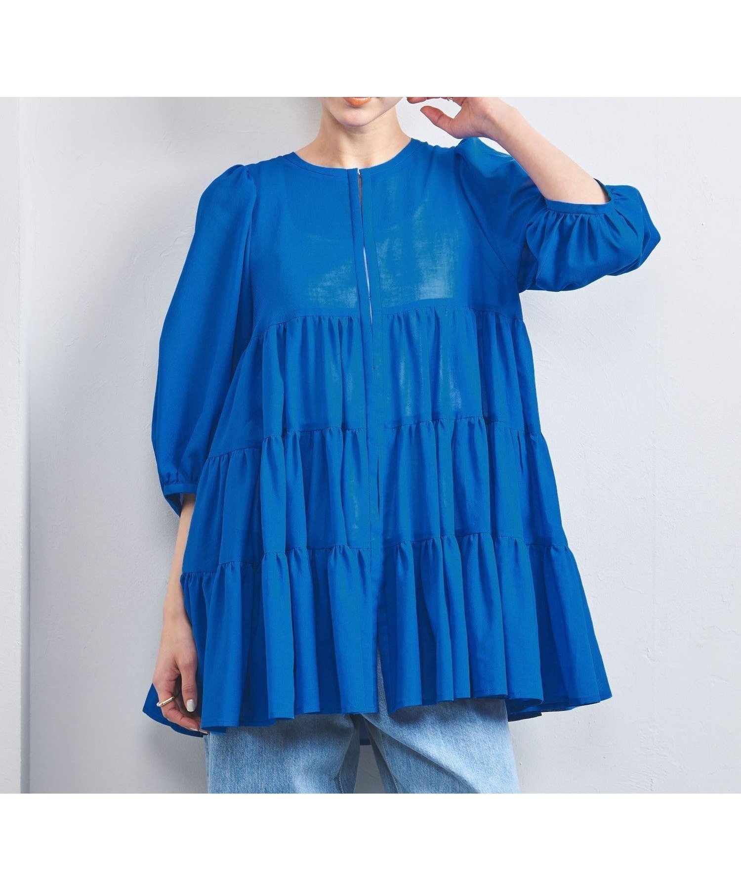 【ユナイテッドアローズ/UNITED ARROWS】のティアード 6SL ブラウス 人気、トレンドファッション・服の通販 founy(ファニー) 　ファッション　Fashion　レディースファッション　Fashion for Women　トップス・カットソー　Cut & Sew Tops　シャツ・ブラウス・オフィスカジュアル　Elegant Blouses & Button-Ups　ショート　Short, Short Length　ティアード　Tiered, Tiered Style　フランス　France, French　フロント　Front, Front Design　アウトレット　Outlet / Clearance　 other-1|ID: prp329100004933860 ipo3291000000037031794