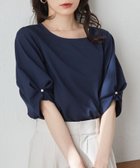 【ラナン/Ranan】のRanan/ひんやり!袖タックデザインきれい見えブラウス ネイビー|ID: prp329100004933861 ipo3291000000037326070