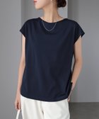 【アンドミー/andme】のきれいめ ポンチ フレンチスリーブ トップス ネイビー|ID: prp329100004933875 ipo3291000000037031861