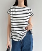 【アンドミー/andme】のきれいめ ポンチ フレンチスリーブ トップス オフホワイト×ブラック|ID: prp329100004933875 ipo3291000000037031862