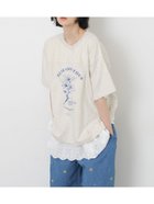 【サマンサモスモス/Samansa Mos2】の【接触冷感】ミニ裏毛切替フラワープリントTシャツ グレー|ID: prp329100004933884 ipo3291000000037031901