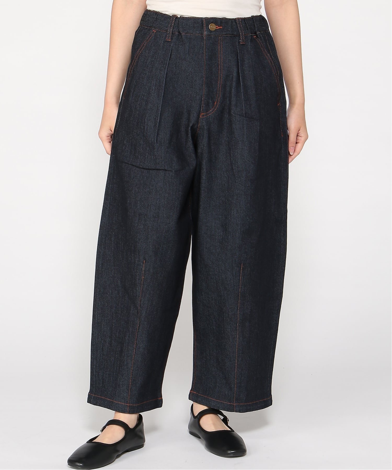 【フラボア/FRAPBOIS】のモーメントデニム インテリア・キッズ・メンズ・レディースファッション・服の通販 founy(ファニー) 　ファッション　Fashion　レディースファッション　Fashion for Women　インディゴ　Indigo Denim　ストレッチ　Stretch, Stretchy Fabric　テーパード　Tapered, Tapered Pants　デニム　Denim, Jeans Material　パッチ　Patch, Appliqué　フロント　Front, Front Design　ポケット　Pocket, Pocket Detail　エレガント 上品　Elegant　ネイビー|ID: prp329100004933891 ipo3291000000037031926