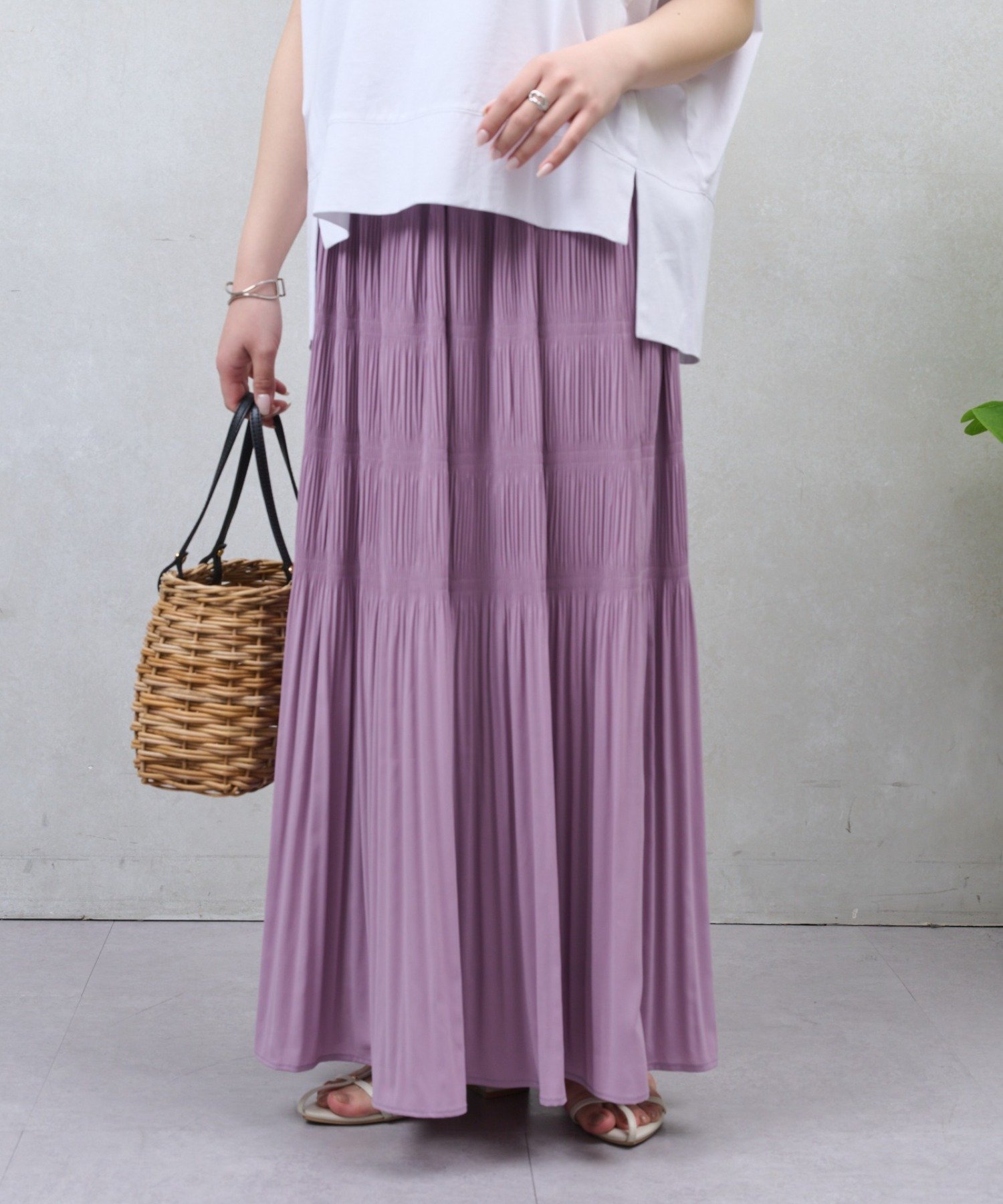 【ジェナ エスパス メルヴェイユ/Jena espace merveilleux】の【動きで魅せる】ランダムプリーツスカート インテリア・キッズ・メンズ・レディースファッション・服の通販 founy(ファニー) 　ファッション　Fashion　レディースファッション　Fashion for Women　スカート　Skirts　プリーツスカート / 上品フェミニンスタイル　Pleated Skirts　スマート　Smart, Elegant　プリーツ　Pleats, Pleated　ランダム　Random, Irregular　再入荷　Restock / Back in Stock　おすすめ　Recommended / Our Picks　パープル|ID: prp329100004933892 ipo3291000000037031929