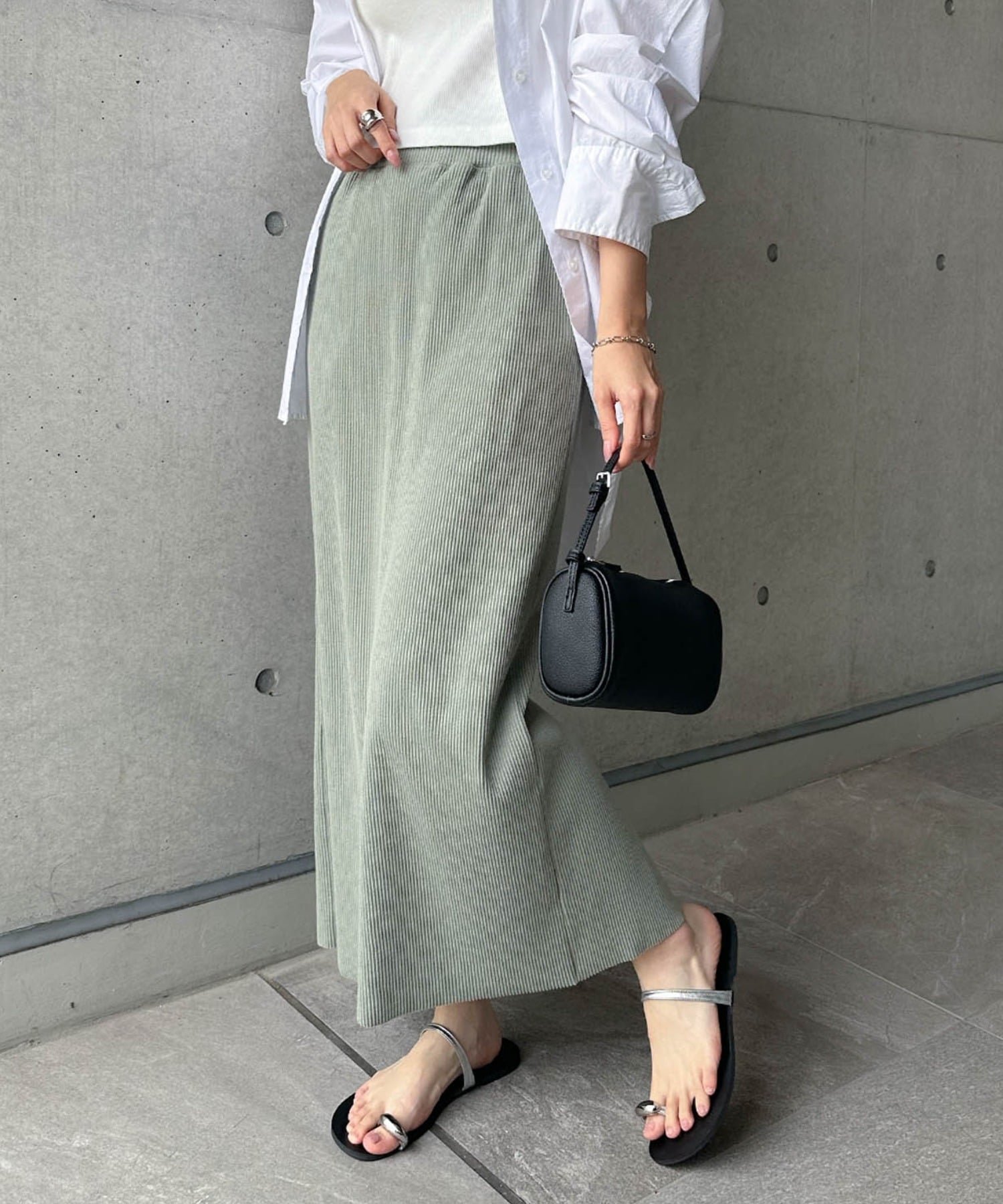 【アンドミー/andme】のセルフカット リブ ロング タイトスカート インテリア・キッズ・メンズ・レディースファッション・服の通販 founy(ファニー) 　ファッション　Fashion　レディースファッション　Fashion for Women　スカート　Skirts　おすすめ　Recommended / Our Picks　スリット　Slit, Slit Detail　タイトスカート　Pencil Skirt, Tight Skirt　ポケット　Pocket, Pocket Detail　ロング　Long, Long-Length　楽ちん　Easy Fit, Comfortable　ライトグリーン|ID: prp329100004933895 ipo3291000000037031943