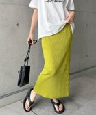 【アンドミー/andme】のセルフカット リブ ロング タイトスカート 人気、トレンドファッション・服の通販 founy(ファニー) ファッション Fashion レディースファッション Fashion for Women スカート Skirts おすすめ Recommended / Our Picks スリット Slit, Slit Detail タイトスカート Pencil Skirt, Tight Skirt ポケット Pocket, Pocket Detail ロング Long, Long-Length 楽ちん Easy Fit, Comfortable thumbnail ライム|ID: prp329100004933895 ipo3291000000037031944