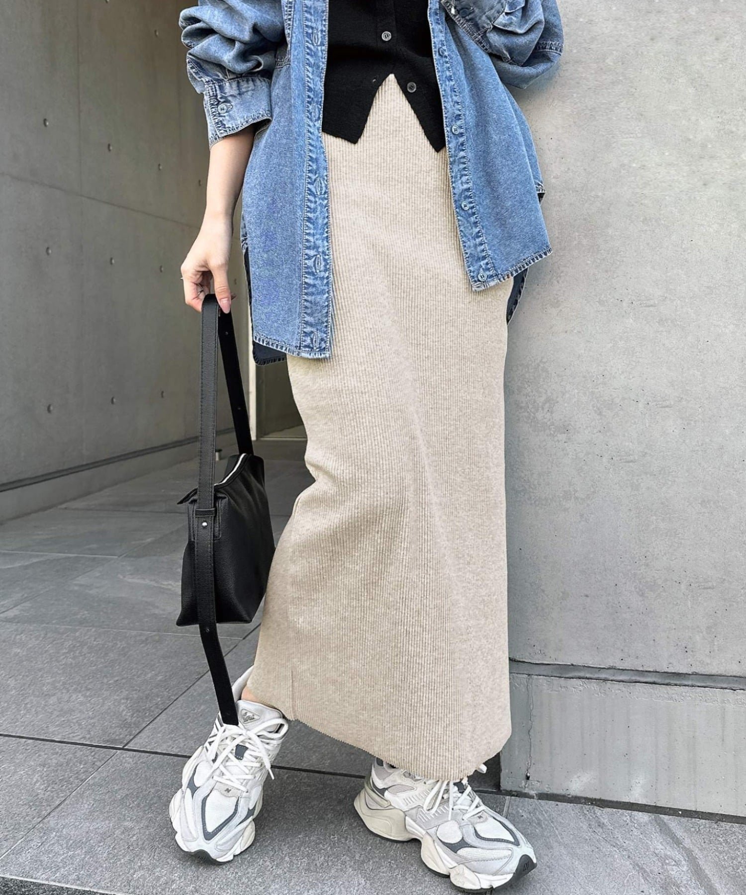 【アンドミー/andme】のセルフカット リブ ロング タイトスカート インテリア・キッズ・メンズ・レディースファッション・服の通販 founy(ファニー) 　ファッション　Fashion　レディースファッション　Fashion for Women　スカート　Skirts　おすすめ　Recommended / Our Picks　スリット　Slit, Slit Detail　タイトスカート　Pencil Skirt, Tight Skirt　ポケット　Pocket, Pocket Detail　ロング　Long, Long-Length　楽ちん　Easy Fit, Comfortable　杢ベージュ|ID: prp329100004933895 ipo3291000000037031946