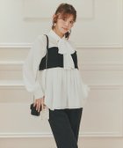 【スウィングル/Swingle】のニットビスチェドッキングボウタイチュニック ブラック|ID: prp329100004933903 ipo3291000000037031977