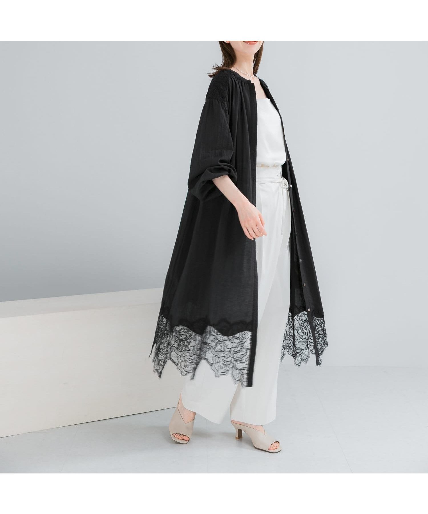 【アーバンリサーチ ロッソ/URBAN RESEARCH ROSSO】のレース切り替えガウンワンピース 人気、トレンドファッション・服の通販 founy(ファニー) 　ファッション　Fashion　レディースファッション　Fashion for Women　ワンピース　Dresses　ガウン　Gown, Robe　シアー　Sheer, See-Through　スラックス　Slacks, Dress Pants　デニム　Denim, Jeans Material　トレンド　Trend, Trending Now　ペチコート　Petticoat, Underskirt　レース　Lace, Lace Fabric　S/S・春夏　SS, Spring/Summer, Warm Season　おすすめ　Recommended / Our Picks　夏　Summer　2026年　2026　 other-1|ID: prp329100004933908 ipo3291000000037031997