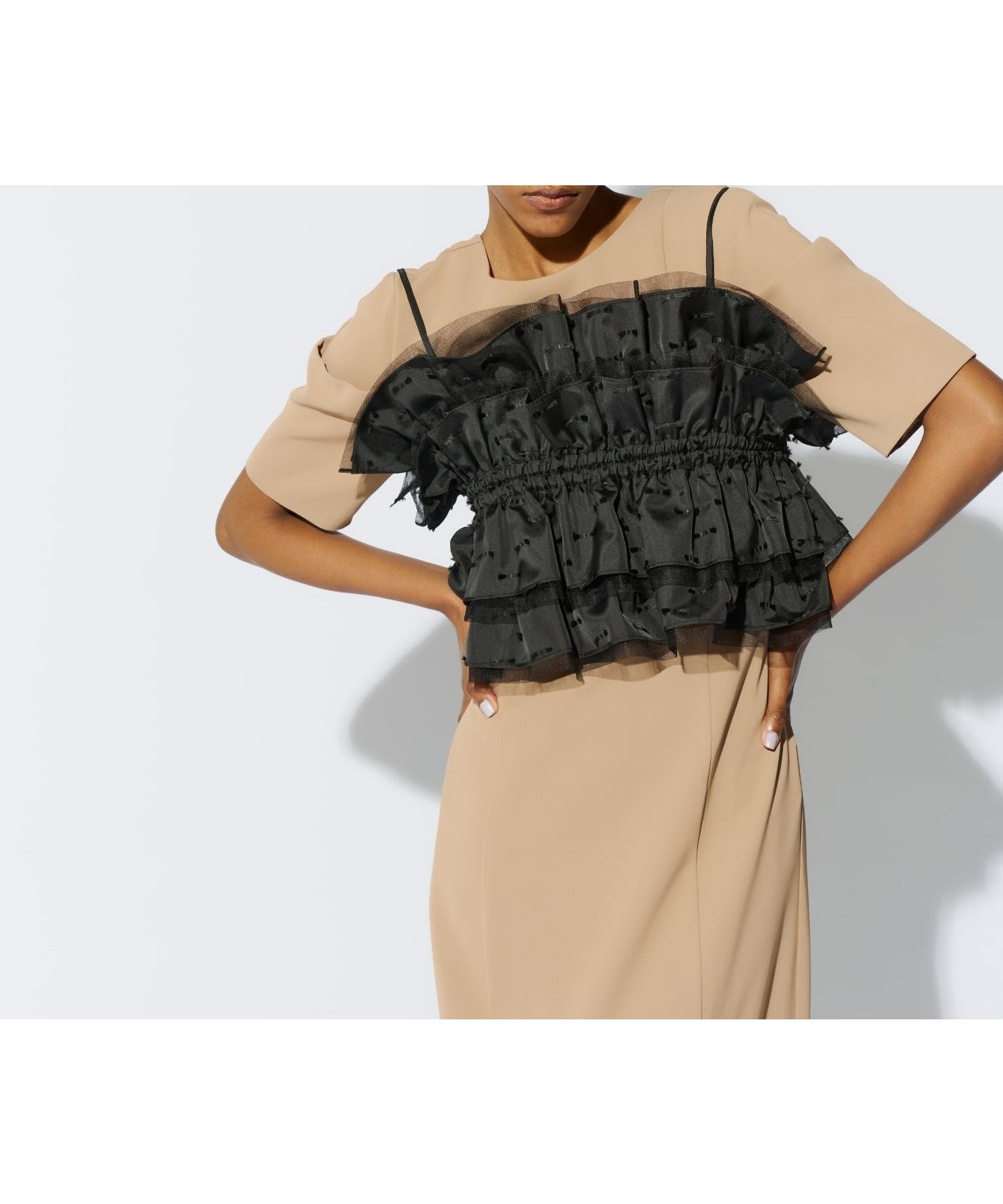 【その他のブランド/Other】の【2点セット】結婚式・二次会対応 ビスチェドレス インテリア・キッズ・メンズ・レディースファッション・服の通販 founy(ファニー) 　ファッション　Fashion　レディースファッション　Fashion for Women　トップス・カットソー　Cut & Sew Tops　ビスチェ　Bustiers & Corset Tops / Layered Bustier Style　ワンピース　Dresses　フォーマル・パーティードレス・結婚式用ドレス　Elegant & Casual Dresses　シンプル　Simple, Minimal　ストレート　Straight, Straight Cut　タフタ　Taffeta, Structured Fabric　チュール　Tulip, Tulip Motif　ドレス　Dress, One-Piece　バランス　Balance, Style Balance　ビスチェ　Bustier, Corset Top　リボン　Ribbon, Bow　おすすめ　Recommended / Our Picks　セレモニー　Ceremony　結婚式　Wedding　披露宴　Wedding Reception　二次会　After Party　ベージュ|ID: prp329100004933910 ipo3291000000037032005