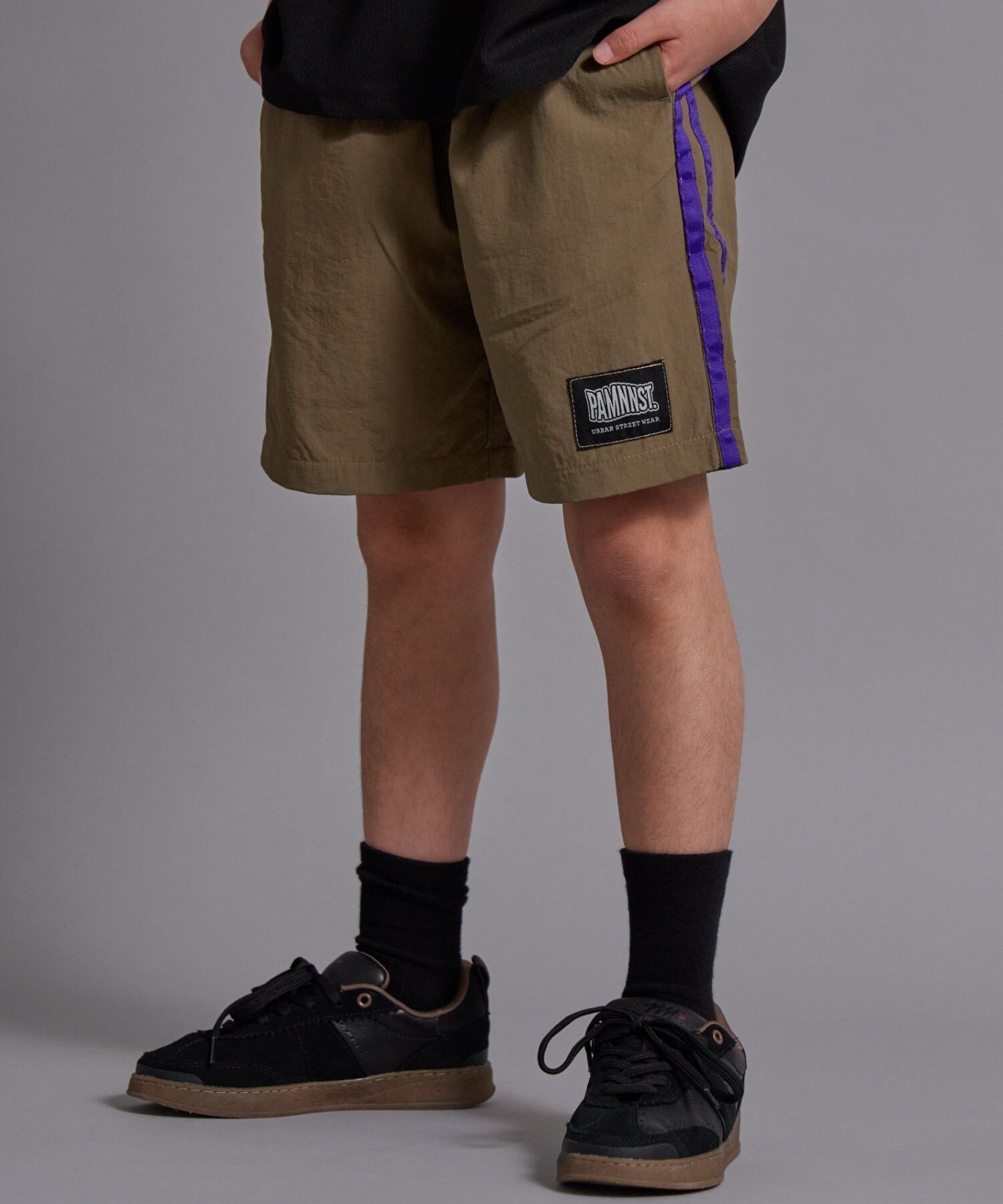 【ペアマノン/pairmanon / KIDS】の【90~160cm】【水陸両用】ナイロン ラインショートパンツ【PAIRMANON STREET】 インテリア・キッズ・メンズ・レディースファッション・服の通販 founy(ファニー) 　ファッション　Fashion　キッズファッション　Fashion for Kids　ボトムス　Bottoms　アウトドア　Outdoor Clothing　トレンド　Trend, Trending Now　フィット　Fit, Slim Fit　ボトム　Bottoms, Lower Wear　ダークベージュ50|ID: prp329100004935995 ipo3291000000037040754