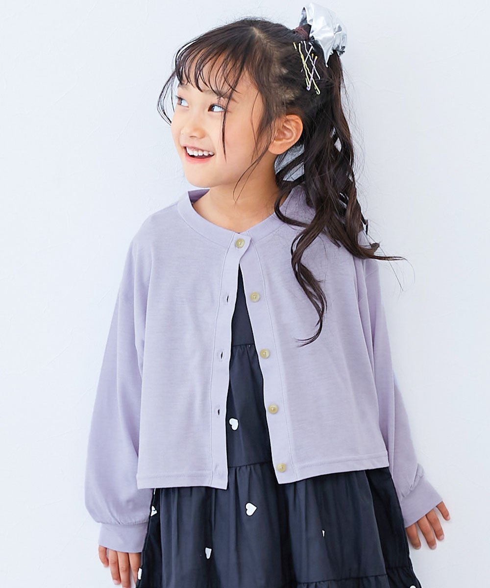 【デビロック/devirock / KIDS】のUVカット ガールズ クルーネック カーディガン 子供服 キッズ 女の子 UVカット 26SS インテリア・キッズ・メンズ・レディースファッション・服の通販 founy(ファニー) 　ファッション　Fashion　キッズファッション　Fashion for Kids　カットソー　Cut and Sewn Top　カラフル　Colorful Design　カーディガン　Cardigan, Knitwear　クロップド　Cropped, Short Length　おすすめ　Recommended / Our Picks　夏　Summer　2026年　2026　Gブルー|ID: prp329100004936023 ipo3291000000037040879