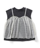 【エフオー オンラインストア/F.O.Online Store / KIDS】の【リンク】チュールフレンチスリーブTシャツ 人気、トレンドファッション・服の通販 founy(ファニー) ファッション Fashion キッズファッション Fashion for Kids カーゴパンツ Cargo Pants, Utility Pants ガーリー Girly, Feminine Style ダウン Down, Puffer チュール Tulip, Tulip Motif デニム Denim, Jeans Material ドッキング Docking, Mixed Material バランス Balance, Style Balance プリント Print, Printed Pattern おすすめ Recommended / Our Picks 夏 Summer thumbnail チャコール|ID: prp329100004936030 ipo3291000000037040933