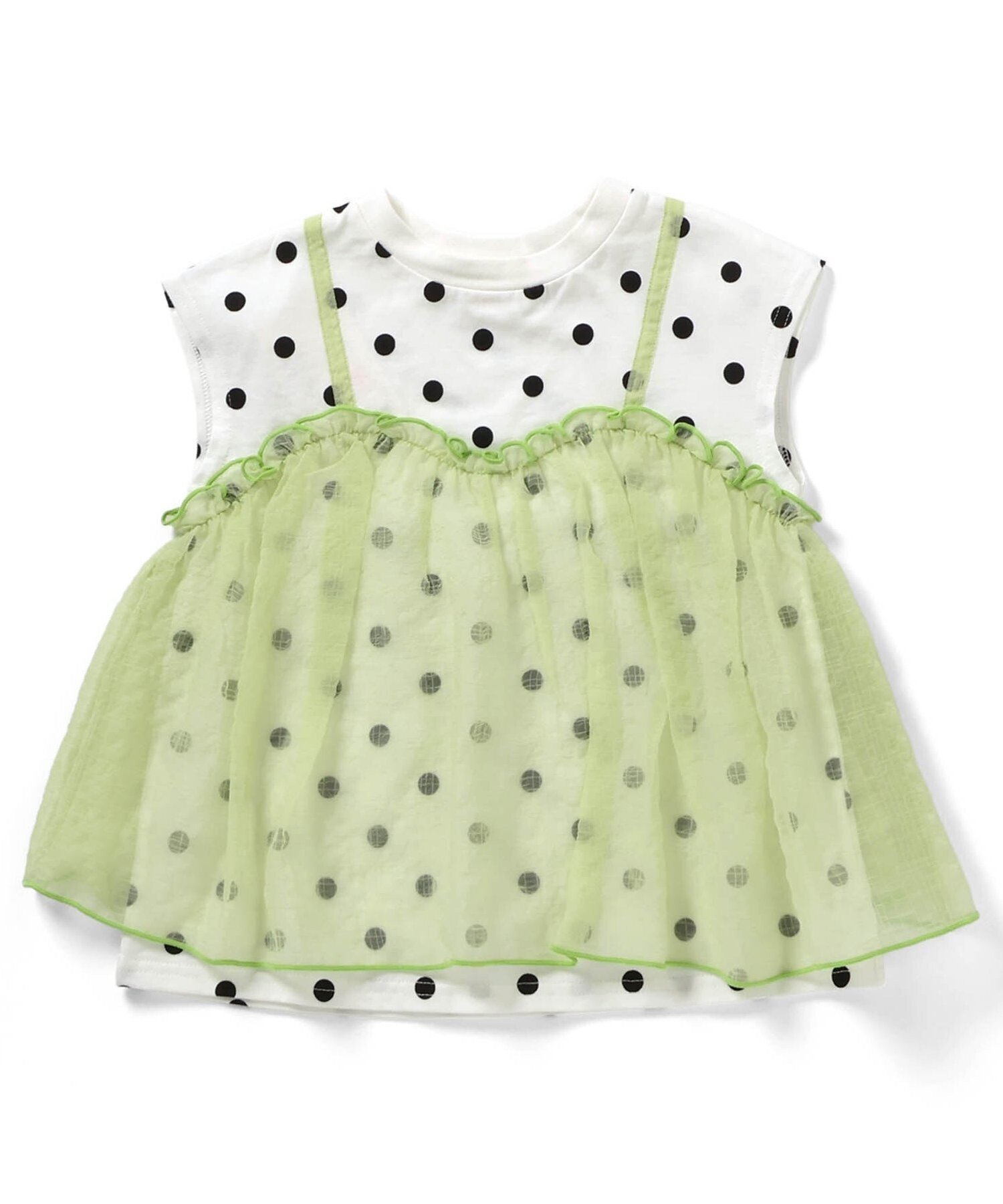 【エフオー オンラインストア/F.O.Online Store / KIDS】の【リンク】チュールフレンチスリーブTシャツ インテリア・キッズ・メンズ・レディースファッション・服の通販 founy(ファニー) 　ファッション　Fashion　キッズファッション　Fashion for Kids　カーゴパンツ　Cargo Pants, Utility Pants　ガーリー　Girly, Feminine Style　ダウン　Down, Puffer　チュール　Tulip, Tulip Motif　デニム　Denim, Jeans Material　ドッキング　Docking, Mixed Material　バランス　Balance, Style Balance　プリント　Print, Printed Pattern　おすすめ　Recommended / Our Picks　夏　Summer　オフホワイト|ID: prp329100004936030 ipo3291000000037040934