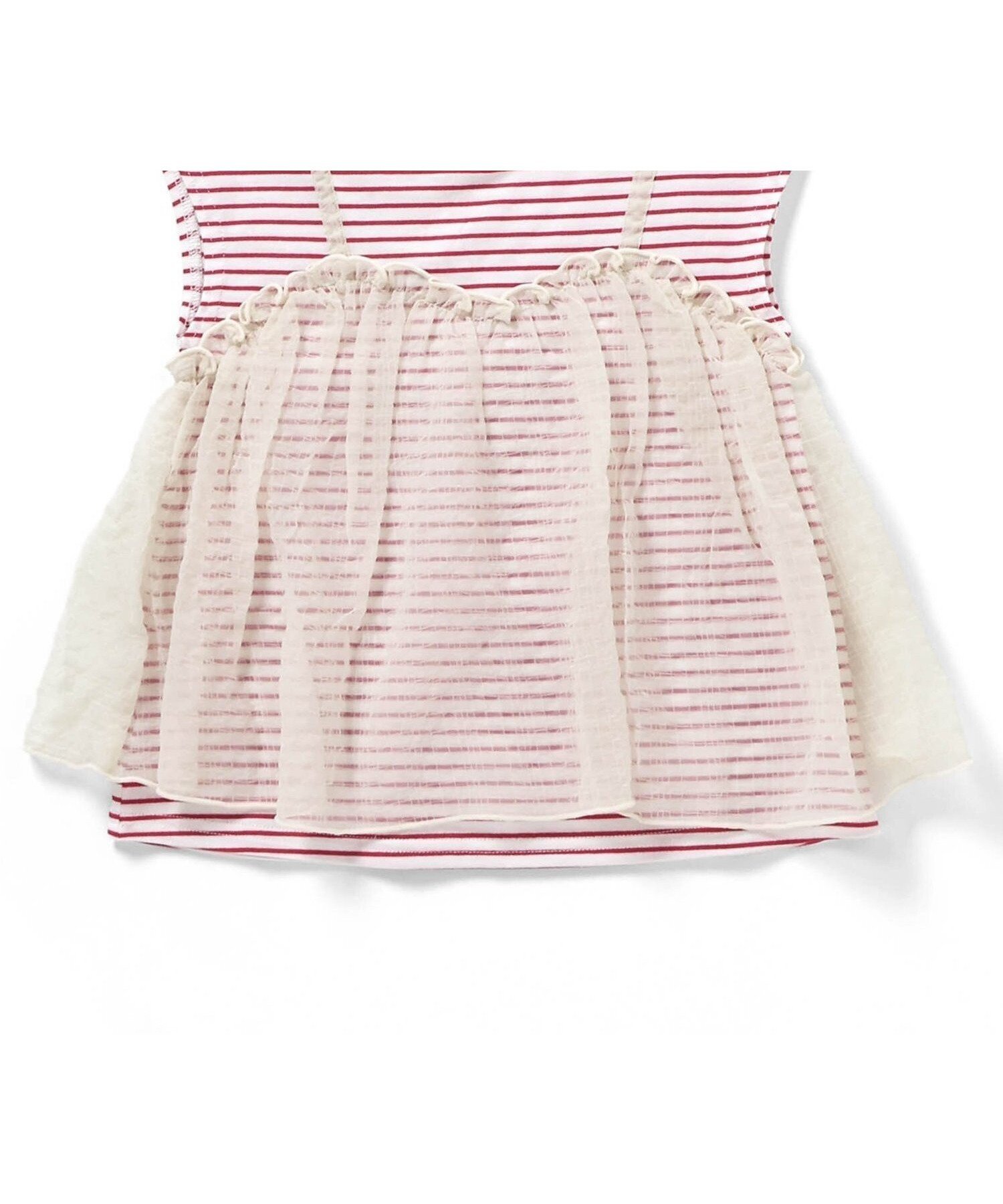 【エフオー オンラインストア/F.O.Online Store / KIDS】の【リンク】チュールフレンチスリーブTシャツ インテリア・キッズ・メンズ・レディースファッション・服の通販 founy(ファニー) 　ファッション　Fashion　キッズファッション　Fashion for Kids　カーゴパンツ　Cargo Pants, Utility Pants　ガーリー　Girly, Feminine Style　ダウン　Down, Puffer　チュール　Tulip, Tulip Motif　デニム　Denim, Jeans Material　ドッキング　Docking, Mixed Material　バランス　Balance, Style Balance　プリント　Print, Printed Pattern　おすすめ　Recommended / Our Picks　夏　Summer　レッド|ID: prp329100004936030 ipo3291000000037040935