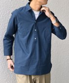【シップス/SHIPS / MEN】のSHIPS any 洗濯機可能 コットン/リネン 7分袖 スキッパー プルオーバー シャツ 26SS ネイビー|ID: prp329100004936051 ipo3291000000037041079