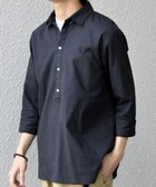 【シップス/SHIPS / MEN】のSHIPS any 洗濯機可能 コットン/リネン 7分袖 スキッパー プルオーバー シャツ 26SS チャコールグレー|ID: prp329100004936051 ipo3291000000037041081