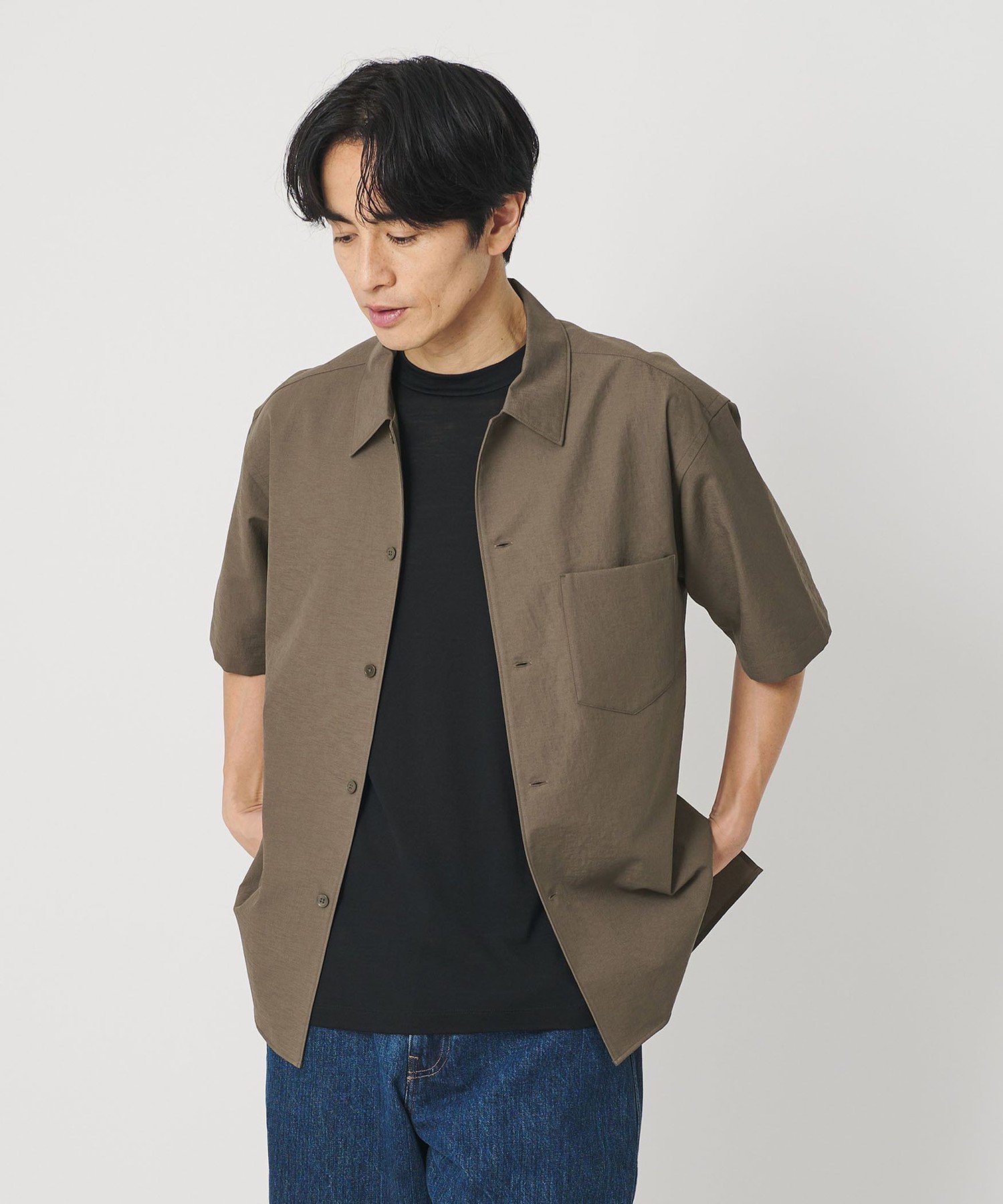 【ビューティ&ユース ユナイテッドアローズ/BEAUTY&YOUTH / UNITED ARROWS / MEN】のKOMATSU PACK キャンプカラー ショートスリーブ シャツ GRANDE型 セットアップ対応 撥水 ウォッシャブル インテリア・キッズ・メンズ・レディースファッション・服の通販 founy(ファニー) 　ファッション　Fashion　メンズファッション　Fashion for Men　セットアップ　Matching Sets　ウォッシャブル　Machine Washable　エレガント 上品　Elegant　ショート　Short, Short Length　ジャケット　Jacket, Outerwear　スクエア　Square, Square Shape　スタンダード　Standard, Basic　スポーツ　Sports, Activewear　スリット　Slit, Slit Detail　スリーブ　Sleeve, Long Sleeve / Short Sleeve　セットアップ　Set-Up, Coordinated Outfit　長袖　Long Sleeve, Full Sleeve　バランス　Balance, Style Balance　ボックス　Boxy, Box Shape　別注　Limited Edition, Custom Order　半袖　Short Sleeve, Half Sleeve　リラックス　Relax, Relaxed Fit　おすすめ　Recommended / Our Picks　2026年　2026　MOCA|ID: prp329100004936067 ipo3291000000037041152