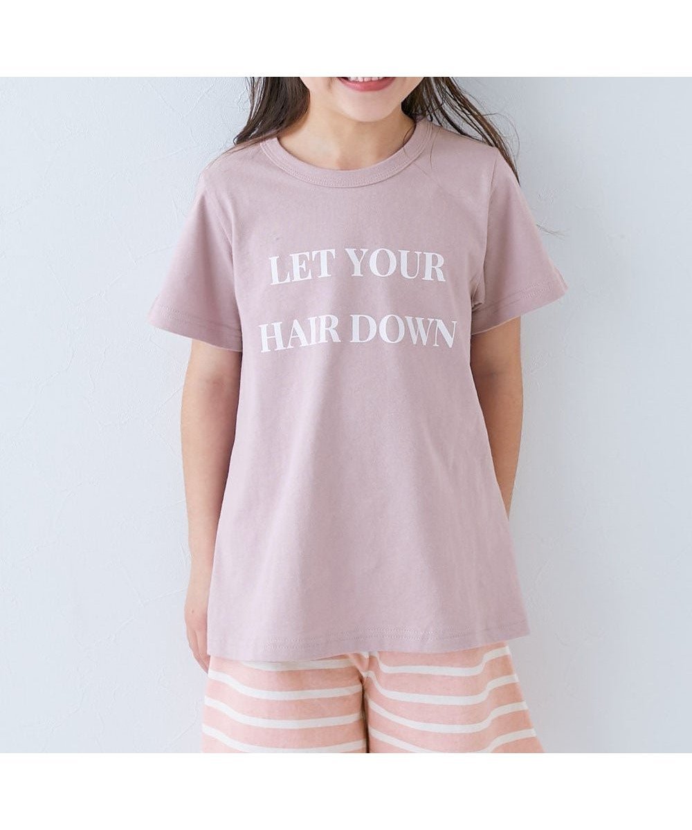 【デビロック/devirock / KIDS】の綿100% デビラボROOM ガールズ半袖パジャマ 子供服 キッズ 女の子 パジャマ 26SS インテリア・キッズ・メンズ・レディースファッション・服の通販 founy(ファニー) 　ファッション　Fashion　キッズファッション　Fashion for Kids　パジャマ　Pajamas, Sleepwear　半袖　Short Sleeve, Half Sleeve　おすすめ　Recommended / Our Picks　お家時間・ステイホーム　Stay Home / At Home　旅行　Travel　2026年　2026　001-ロゴ1-Gラベンダー|ID: prp329100004936073 ipo3291000000037041194