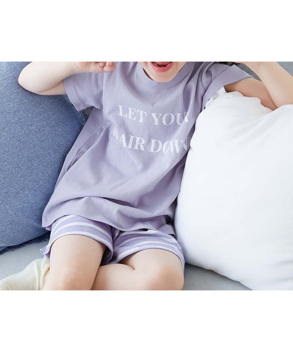 【デビロック/devirock / KIDS】の綿100% デビラボROOM ガールズ半袖パジャマ 子供服 キッズ 女の子 パジャマ 26SS インテリア・キッズ・メンズ・レディースファッション・服の通販 founy(ファニー) 　ファッション　Fashion　キッズファッション　Fashion for Kids　パジャマ　Pajamas, Sleepwear　半袖　Short Sleeve, Half Sleeve　おすすめ　Recommended / Our Picks　お家時間・ステイホーム　Stay Home / At Home　旅行　Travel　2026年　2026　002-ロゴ1-Gブルー|ID: prp329100004936073 ipo3291000000037041195