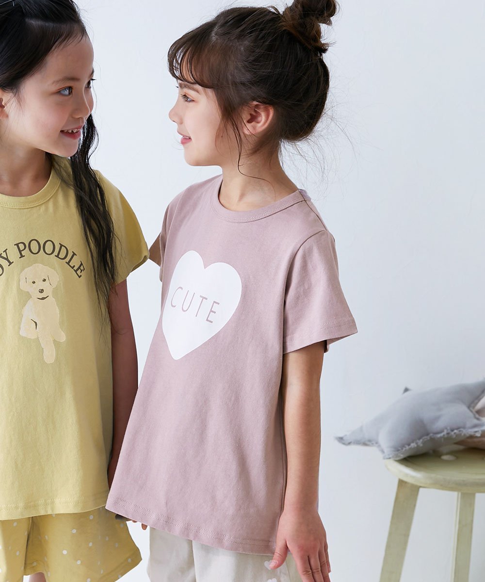 【デビロック/devirock / KIDS】の綿100% デビラボROOM ガールズ半袖パジャマ 子供服 キッズ 女の子 パジャマ 26SS インテリア・キッズ・メンズ・レディースファッション・服の通販 founy(ファニー) 　ファッション　Fashion　キッズファッション　Fashion for Kids　パジャマ　Pajamas, Sleepwear　半袖　Short Sleeve, Half Sleeve　おすすめ　Recommended / Our Picks　お家時間・ステイホーム　Stay Home / At Home　旅行　Travel　2026年　2026　006-ハート-Gラベンダー|ID: prp329100004936073 ipo3291000000037041199