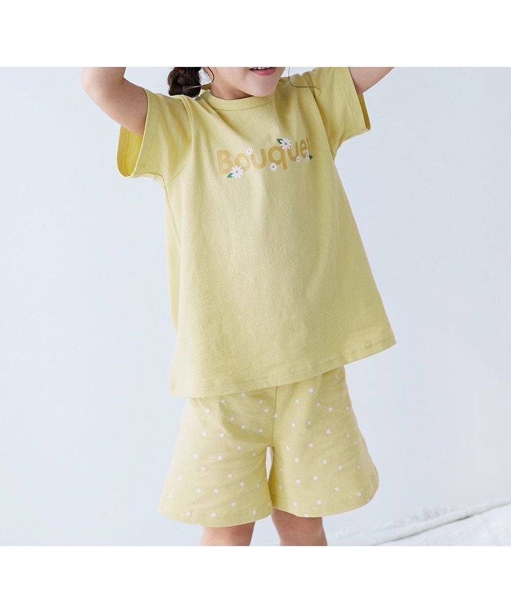 【デビロック/devirock / KIDS】の綿100% デビラボROOM ガールズ半袖パジャマ 子供服 キッズ 女の子 パジャマ 26SS インテリア・キッズ・メンズ・レディースファッション・服の通販 founy(ファニー) 　ファッション　Fashion　キッズファッション　Fashion for Kids　パジャマ　Pajamas, Sleepwear　半袖　Short Sleeve, Half Sleeve　おすすめ　Recommended / Our Picks　お家時間・ステイホーム　Stay Home / At Home　旅行　Travel　2026年　2026　013-フラワー-Sイエロー|ID: prp329100004936073 ipo3291000000037041205