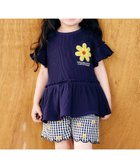 【エフオー オンラインストア/F.O.Online Store / KIDS】のフラワーワッペンペプラムモチーフTシャツ 人気、トレンドファッション・服の通販 founy(ファニー) ファッション Fashion キッズファッション Fashion for Kids 半袖 Short Sleeve, Half Sleeve thumbnail ネイビーブルー|ID: prp329100004936074 ipo3291000000037041210