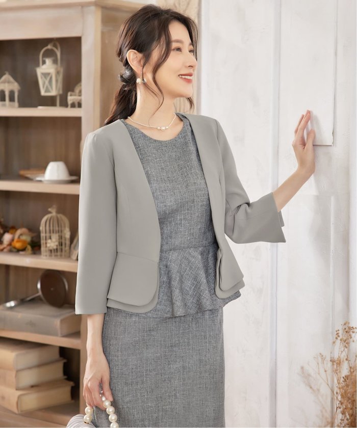 【ドレス/DRESS+】のぺプラジャケット風パーティーボレロ インテリア・キッズ・メンズ・レディースファッション・服の通販 founy(ファニー) https://founy.com/ ファッション Fashion レディースファッション Fashion for Women アウター Coat / Outerwear Collection レディースジャケット・軽アウター Jackets ボレロ・ショート丈ジャケット / ドレス羽織りに Boleros & Short Jackets スリット Slit, Slit Detail トレンド Trend, Trending Now ペプラム Peplum, Flared Hem ボレロ Bolero, Short Cardigan おすすめ Recommended / Our Picks 入学式 Entrance Ceremony 卒業式 Graduation Ceremony 結婚式 Wedding ビジネス 仕事 通勤 Business / Work / Commuting |ID: prp329100004936083 ipo3291000000037041242