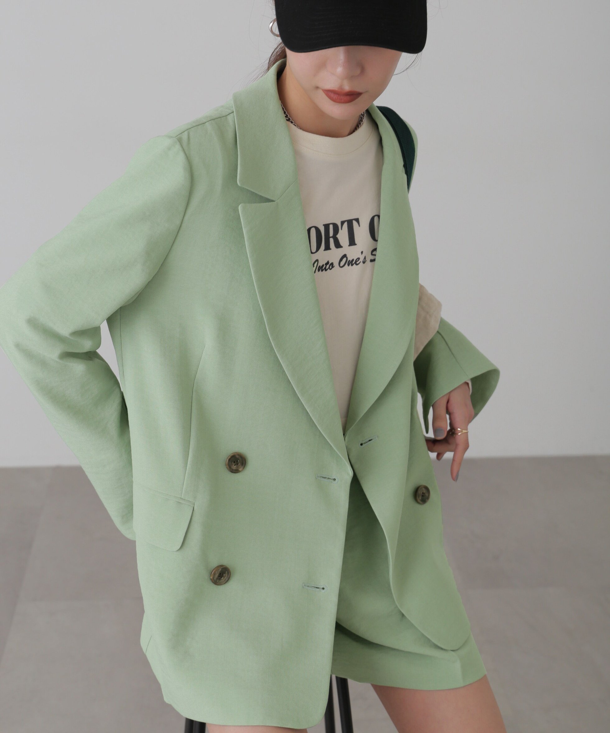 【フリーズマート/FREE'S MART】の低身長サイズ/Sシリーズ 気流染めダブルジャケット インテリア・キッズ・メンズ・レディースファッション・服の通販 founy(ファニー) 　ファッション　Fashion　レディースファッション　Fashion for Women　アウター　Coat / Outerwear Collection　レディースジャケット・軽アウター　Jackets　ショート　Short, Short Length　ジャケット　Jacket, Outerwear　スリット　Slit, Slit Detail　セットアップ　Set-Up, Coordinated Outfit　ダブル　Double, Double-Breasted　トレンド　Trend, Trending Now　ワイド　Wide, Wide Fit　春　Spring　ライトグリーン|ID: prp329100004936087 ipo3291000000037041263