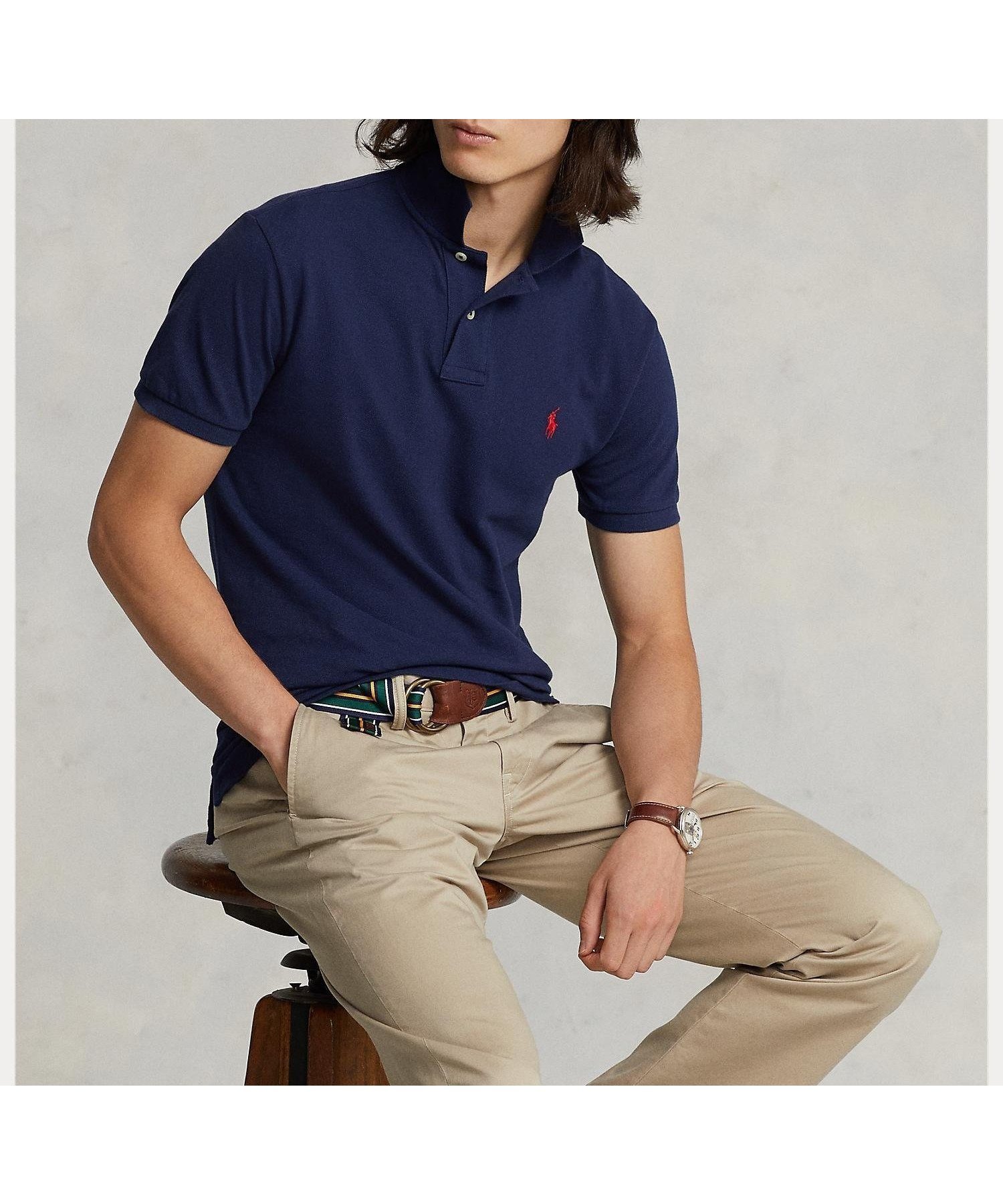 【ラルフローレン/RALPH LAUREN / MEN】のカスタム スリム フィット メッシュ ポロシャツ インテリア・キッズ・メンズ・レディースファッション・服の通販 founy(ファニー) 　ファッション　Fashion　メンズファッション　Fashion for Men　アメリカン　American Style　クラシック　Classic, Timeless Style　スリム　Slim, Slim Fit　定番　Standard, Basic Item　フィット　Fit, Slim Fit　ポロシャツ　Polo Shirt, Collared Tee　半袖　Short Sleeve, Half Sleeve　メッシュ　Mesh, Net Fabric　400ブルー|ID: prp329100004936088 ipo3291000000037041268