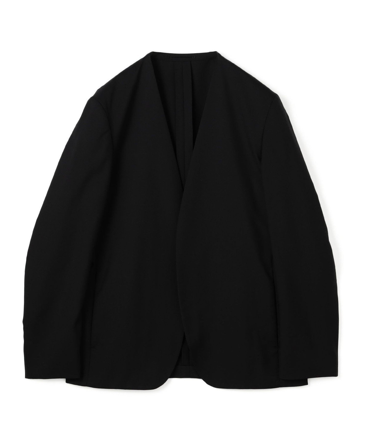 【トゥモローランド/TOMORROWLAND / MEN】のSuper120 s ウォッシャブルウール ノーカラージャケット インテリア・キッズ・メンズ・レディースファッション・服の通販 founy(ファニー) 　ファッション　Fashion　メンズファッション　Fashion for Men　ジャケット　Jacket, Outerwear　スーツ　Suit, Formalwear　セットアップ　Set-Up, Coordinated Outfit　ビジネス 仕事 通勤　Business / Work / Commuting　ブルゾン　Blouson, Bomber Jacket　ポロシャツ　Polo Shirt, Collared Tee　エレガント 上品　Elegant　19 ブラック|ID: prp329100004936092 ipo3291000000037041291