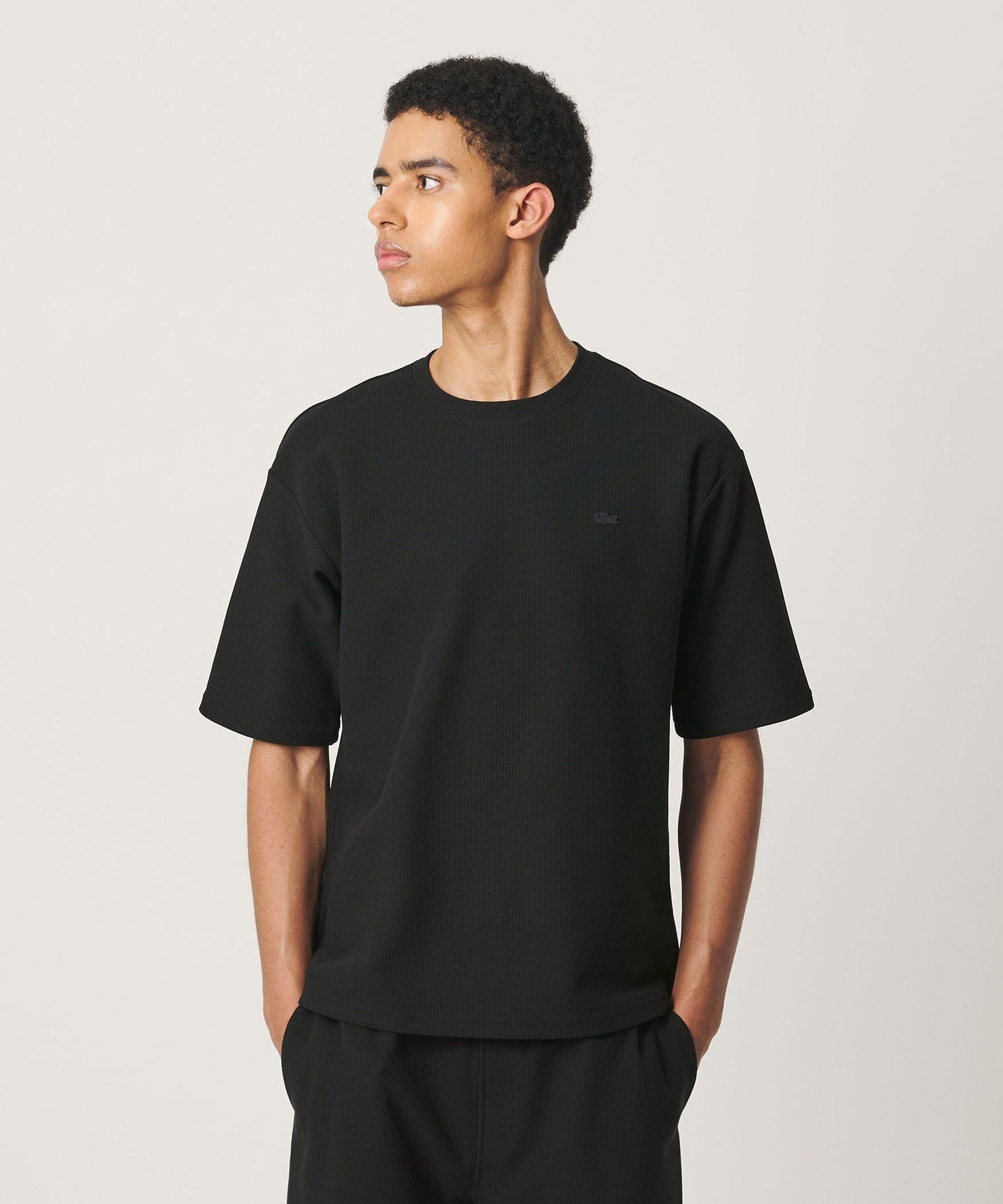 【ビューティ&ユース ユナイテッドアローズ/BEAUTY&YOUTH / UNITED ARROWS / MEN】のLACOSTE for BEAUTY YOUTH ワントーン ショートスリーブ Tシャツ インテリア・キッズ・メンズ・レディースファッション・服の通販 founy(ファニー) 　ファッション　Fashion　メンズファッション　Fashion for Men　鹿の子　Piqué, Kanoko Fabric　ショート　Short, Short Length　スラックス　Slacks, Dress Pants　スリーブ　Sleeve, Long Sleeve / Short Sleeve　デニム　Denim, Jeans Material　バランス　Balance, Style Balance　フランス　France, French　ポロシャツ　Polo Shirt, Collared Tee　別注　Limited Edition, Custom Order　メンズ　Men's, Menswear　リラックス　Relax, Relaxed Fit　エレガント 上品　Elegant　BLACK|ID: prp329100004936107 ipo3291000000037041331