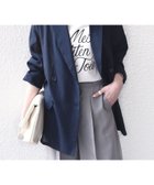 【シップス フォー ウィメン/SHIPS】のSHIPS Colors 手洗い可能 シアー リネンライク ダブルジャケット ネイビー|ID:prp329100004936141