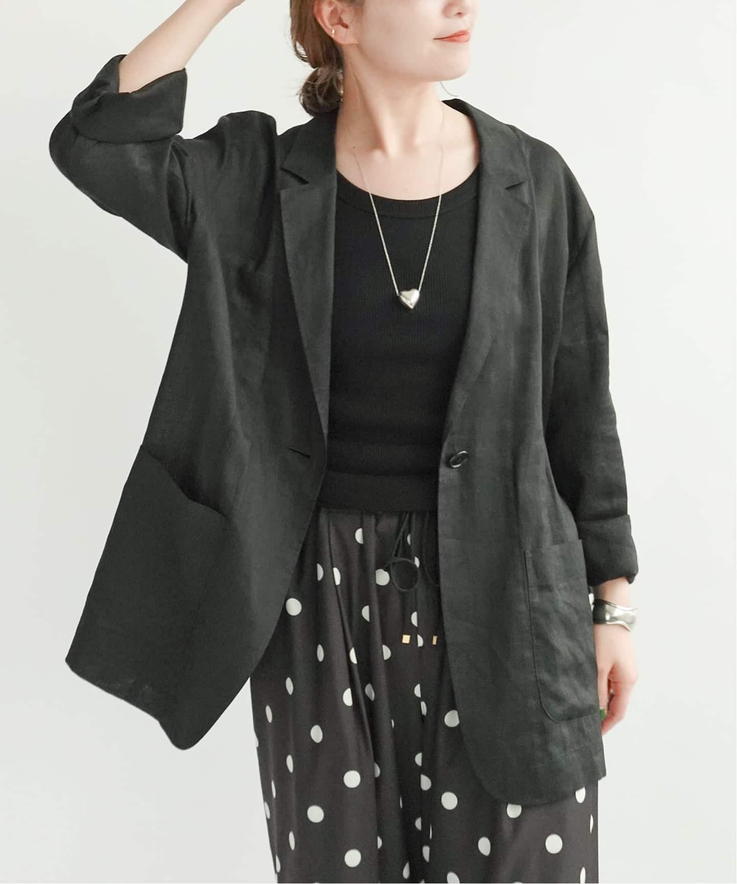 【スピック&スパン/Spick & Span】の《手洗い可 / 追加 》ラミーミックスシアージャケット インテリア・キッズ・メンズ・レディースファッション・服の通販 founy(ファニー) 　ファッション　Fashion　レディースファッション　Fashion for Women　アウター　Coat / Outerwear Collection　レディースジャケット・軽アウター　Jackets　おすすめ　Recommended / Our Picks　シンプル　Simple, Minimal　パターン　Pattern, Design Print　リネン　Linen, Linen Fabric　夏　Summer　長袖　Long Sleeve, Full Sleeve　ブラック|ID: prp329100004936147 ipo3291000000037041480