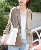 【スローブ イエナ/SLOBE IENA】の《36.38サイズ展開》リネンレーヨンシングルテーラードジャケット ブラウン|ID:prp329100004936148